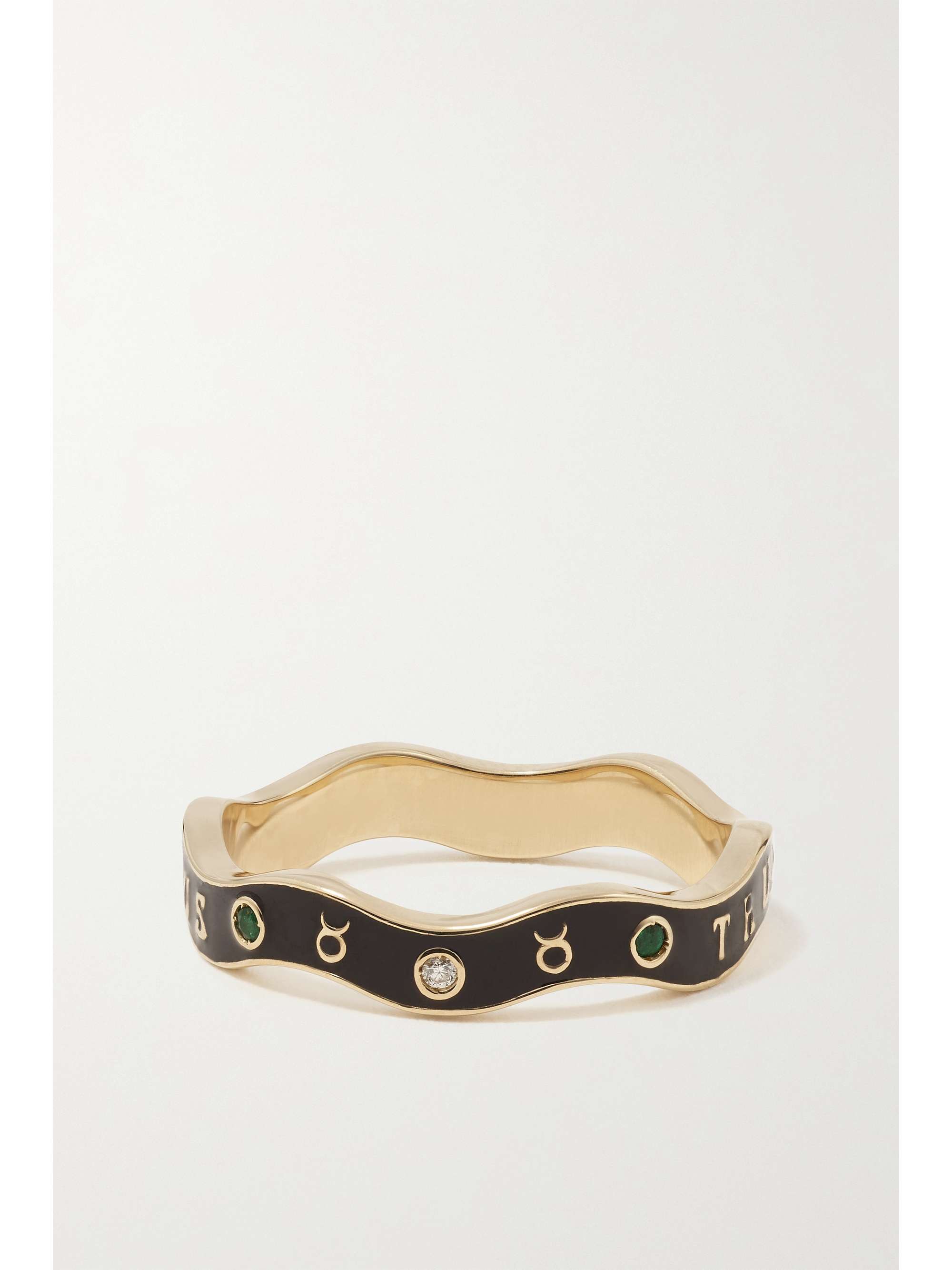 MARLO LAZ Zodiac Wave 14-karat gold, enamel and multi-stone ring