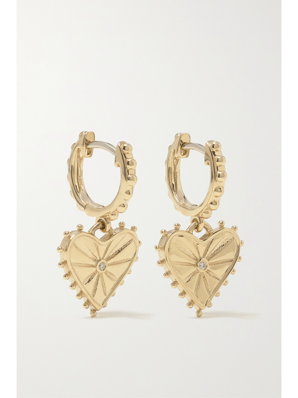 Shop Marlo Laz Agape 14-karat Gold Diamond Hoop Earrings