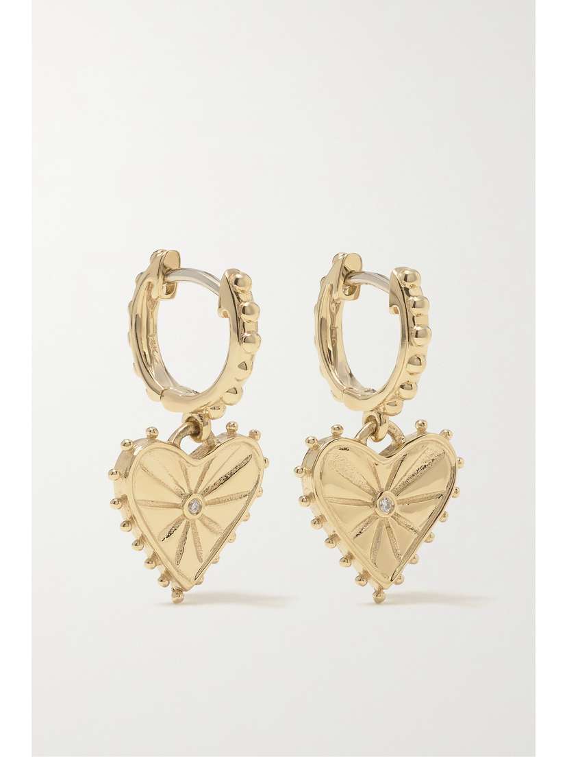 Marlo Laz Agape 14-karat Gold Diamond Hoop Earrings