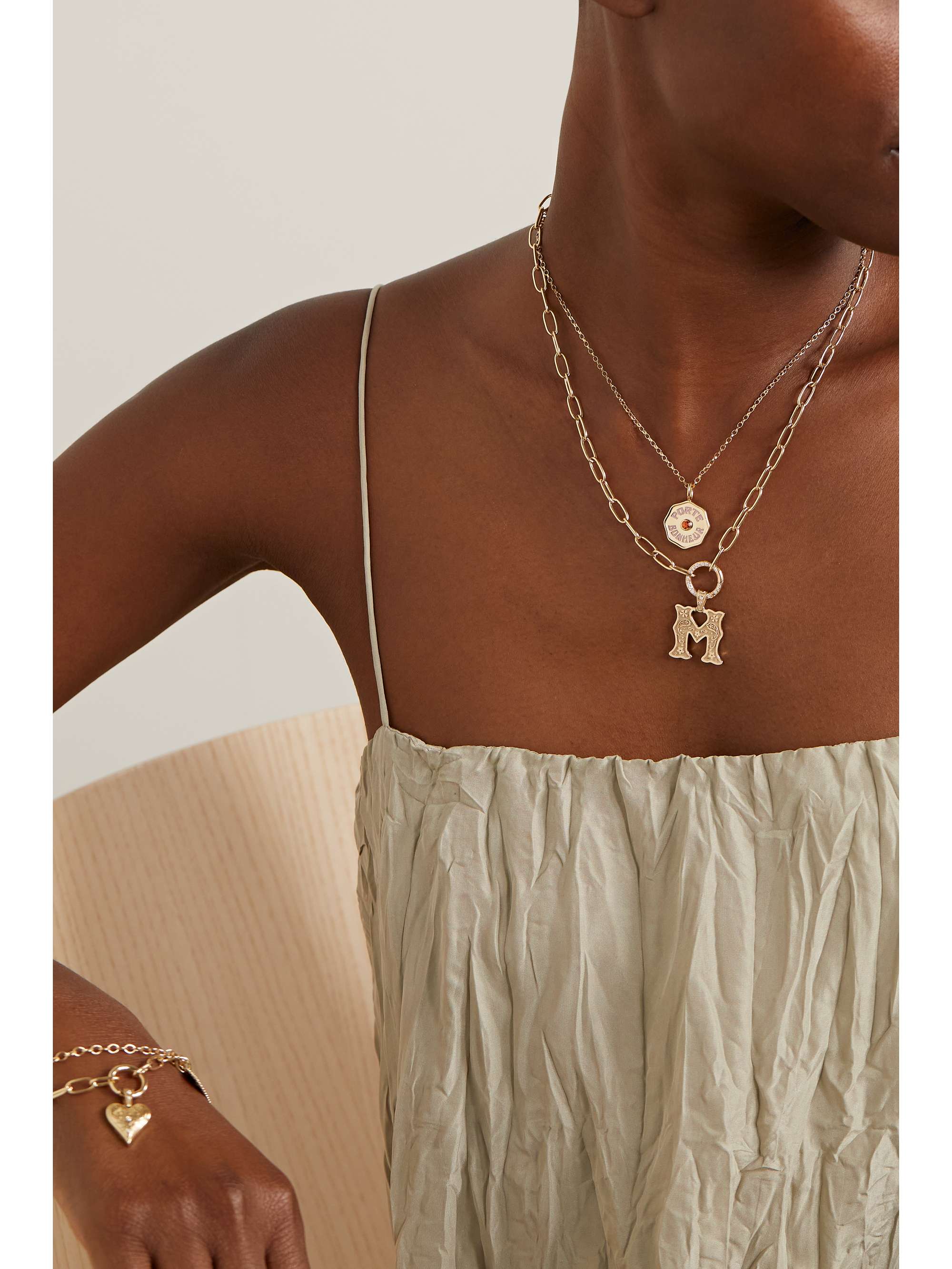 MARLO LAZ 14-karat gold diamond pendant