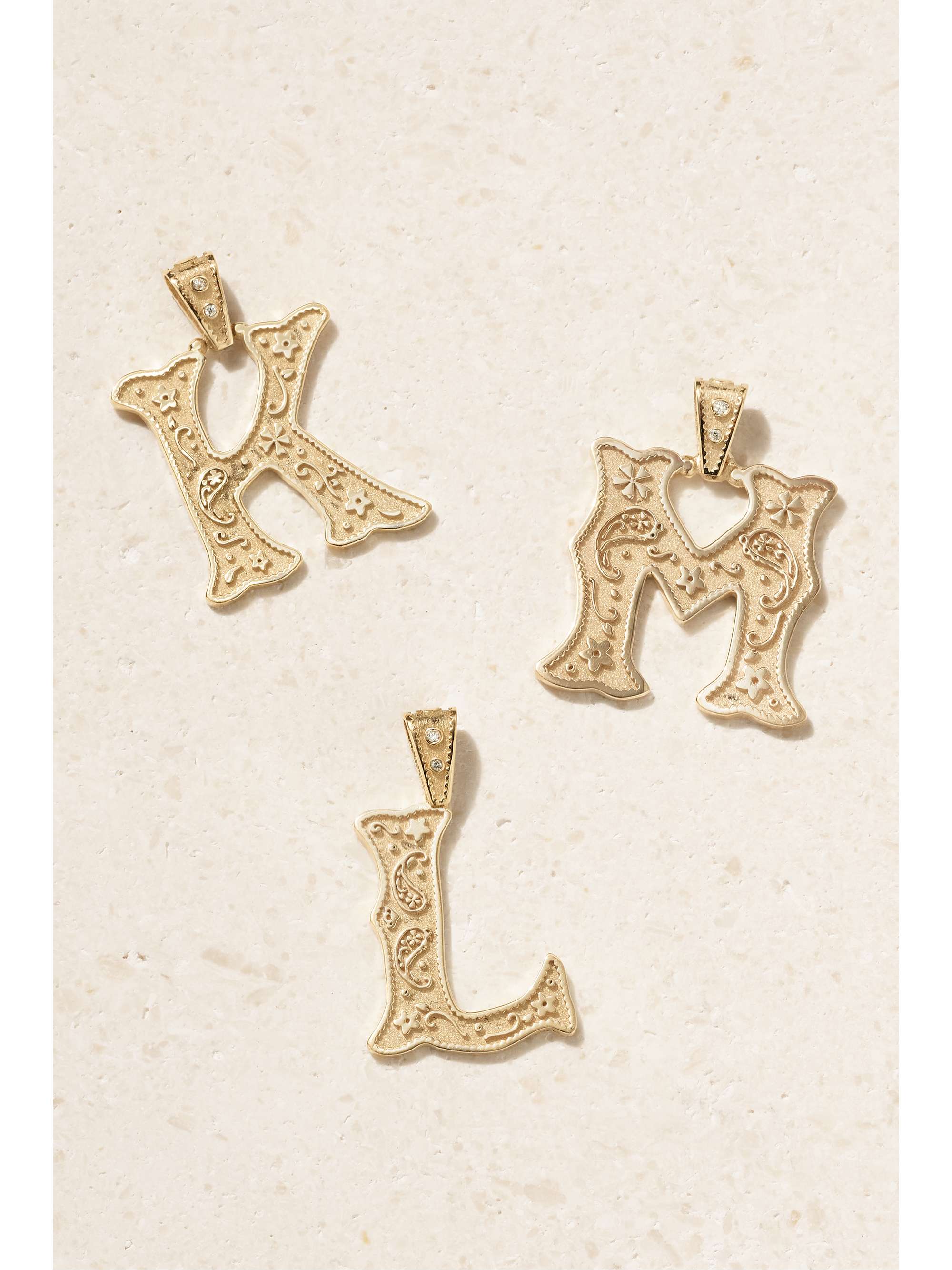 MARLO LAZ 14-karat gold diamond pendant
