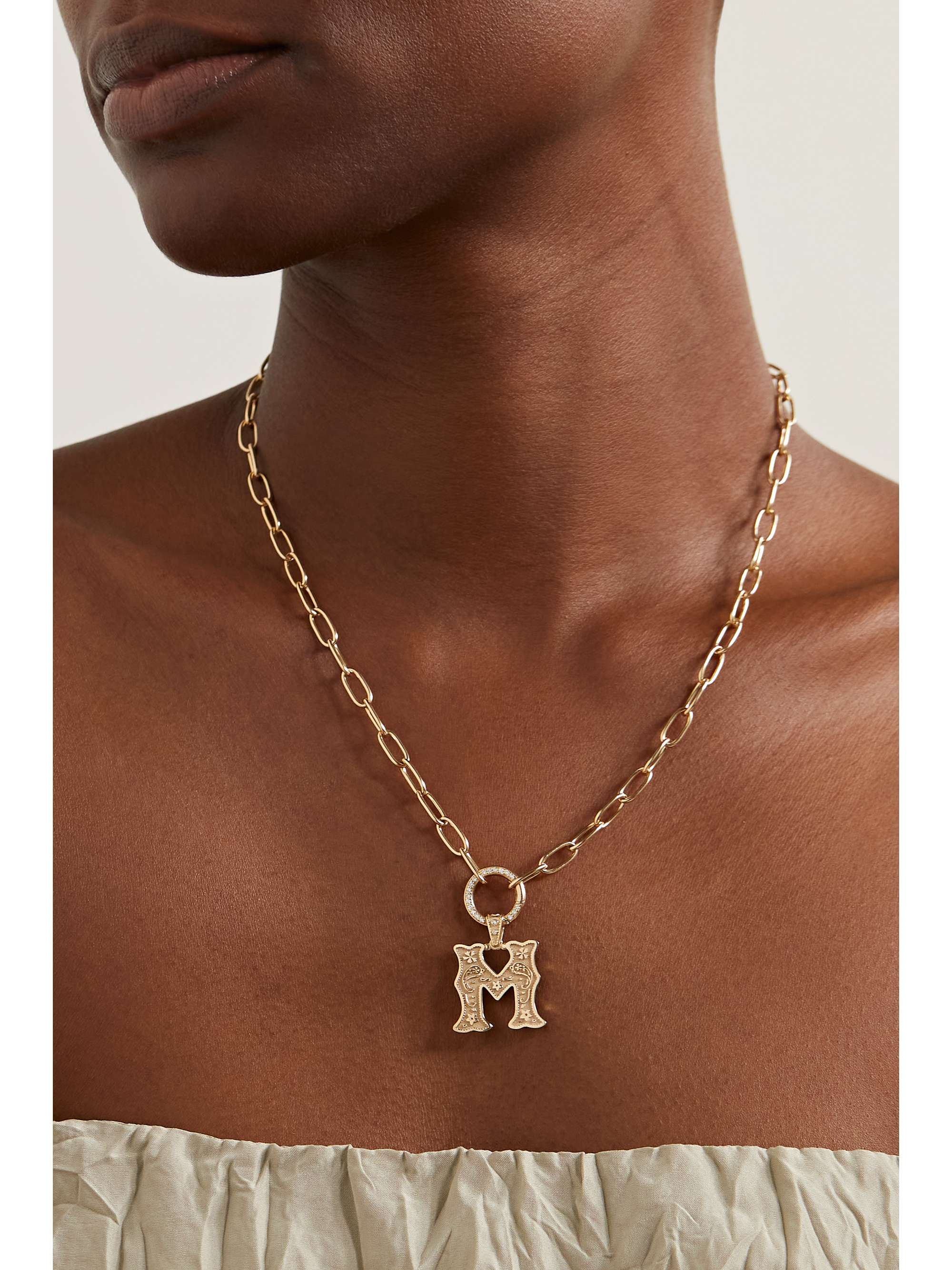 MARLO LAZ 14-karat gold diamond pendant
