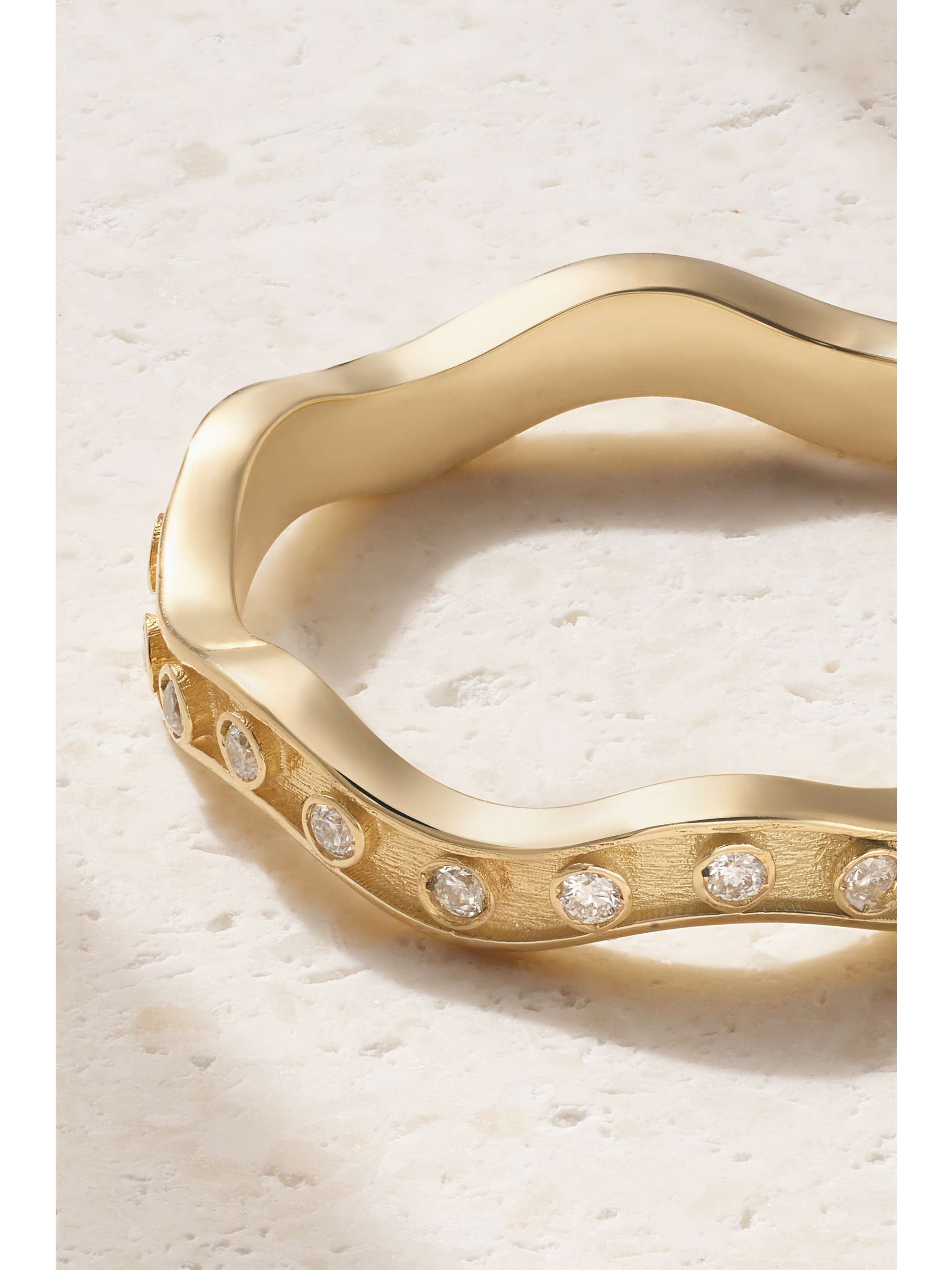 MARLO LAZ Wave 14-karat gold diamond ring