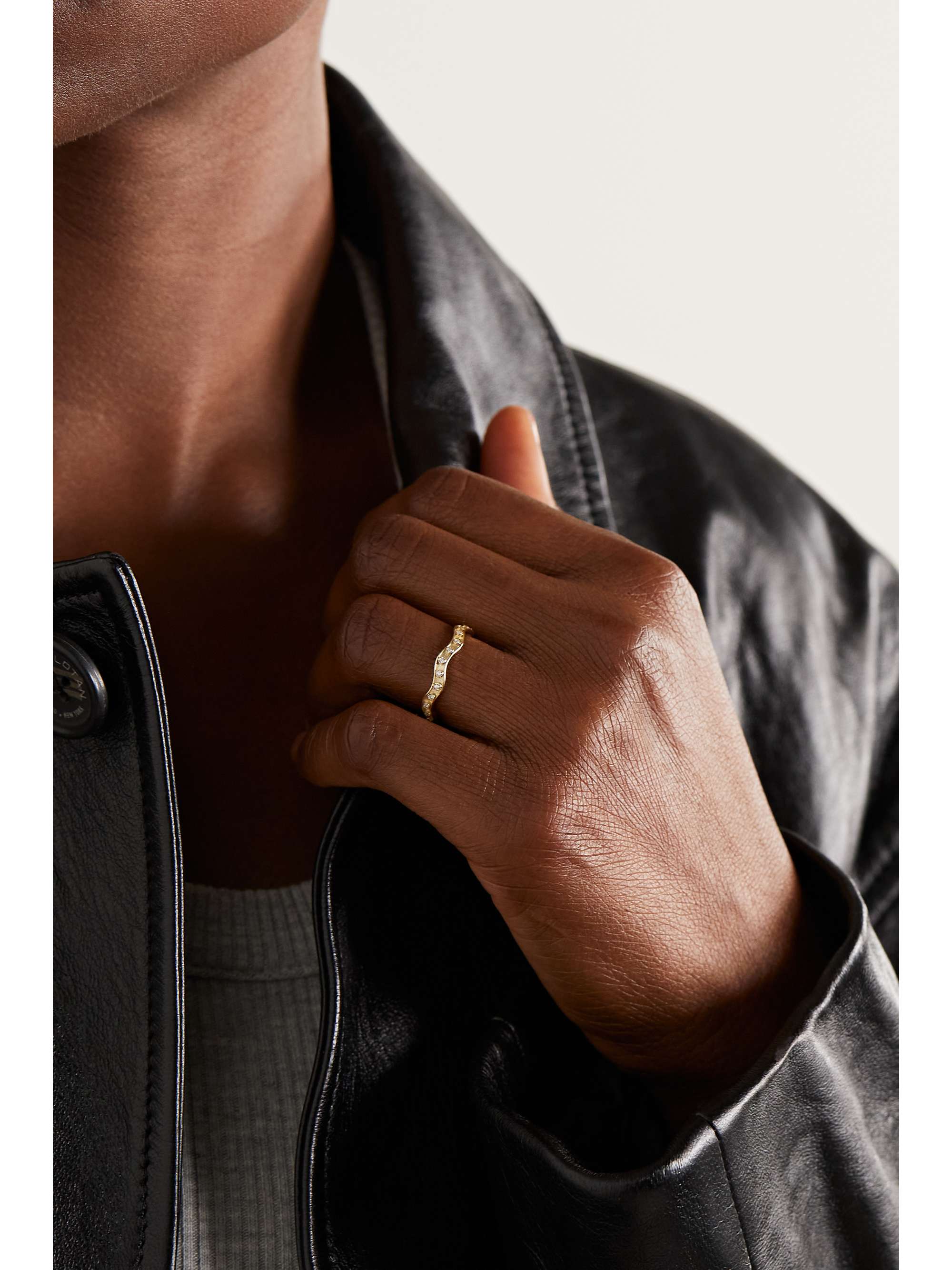 MARLO LAZ Wave 14-karat gold diamond ring