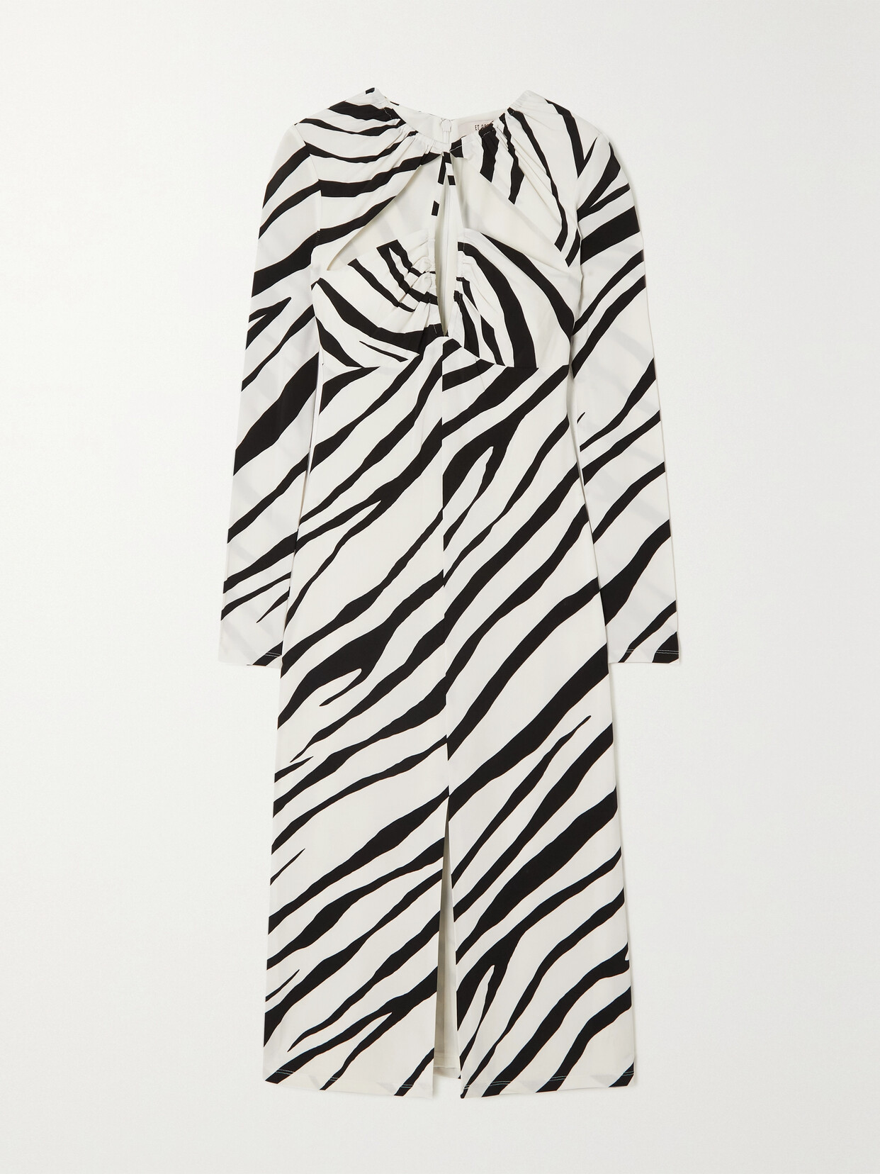 Et Ochs Eleanor Zebra-print Keyhole Midi Dress In Animal Print
