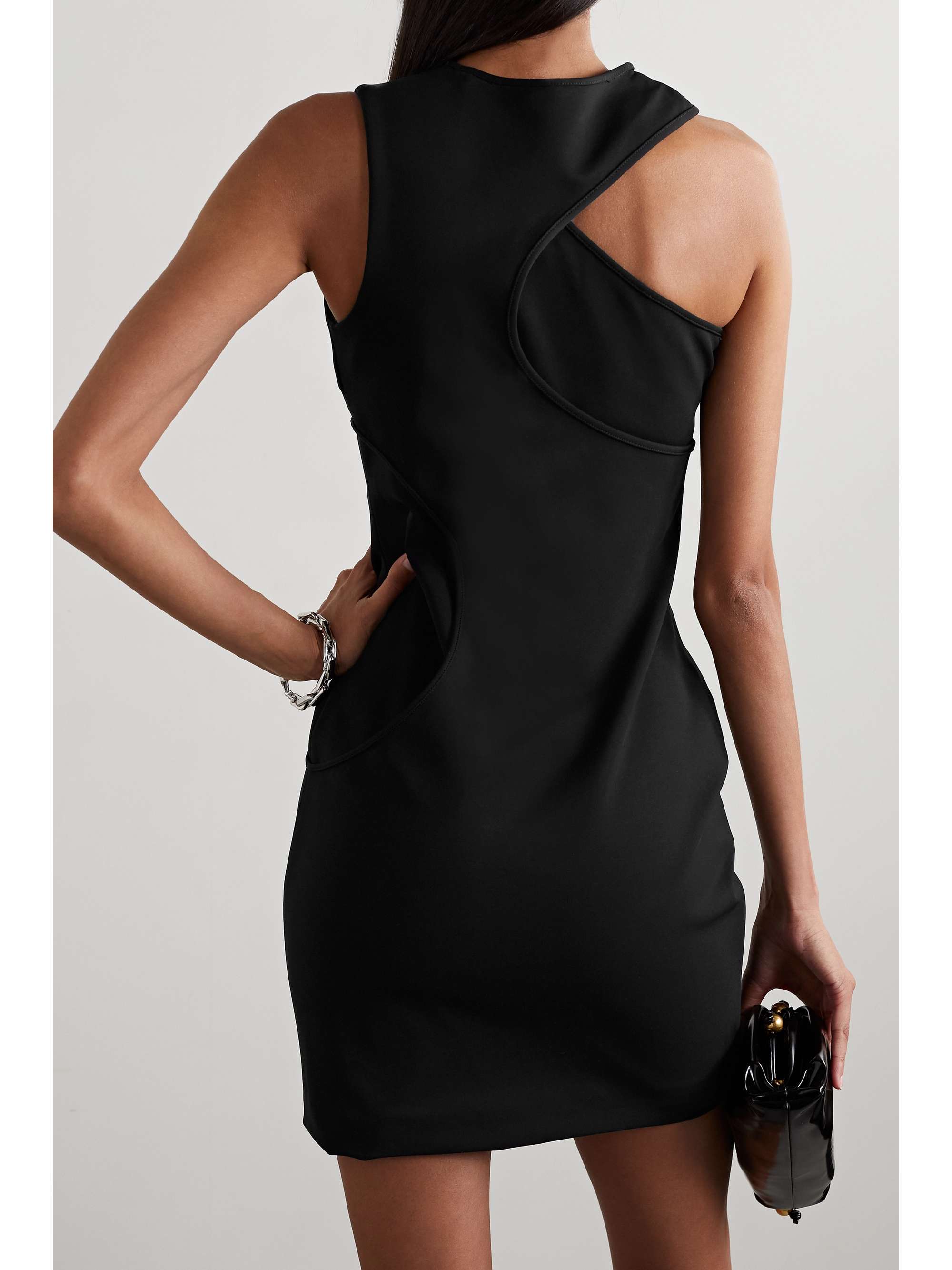 ET OCHS Paisley layered cutout stretch-jersey mini dress