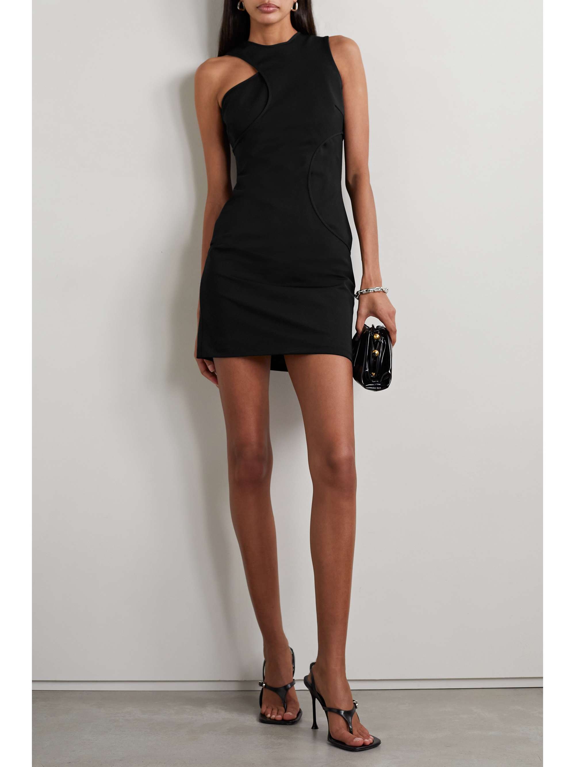 ET OCHS Paisley layered cutout stretch-jersey mini dress