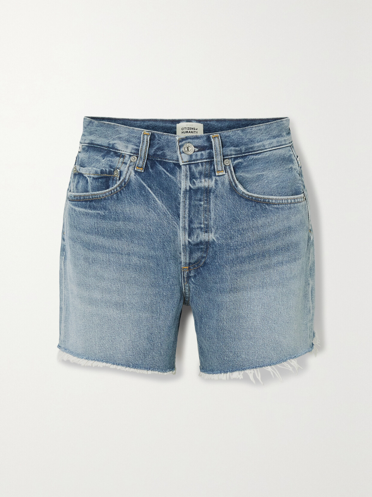 Citizens of Humanity - Annabelle Distressed Organic Denim Shorts - Blue image