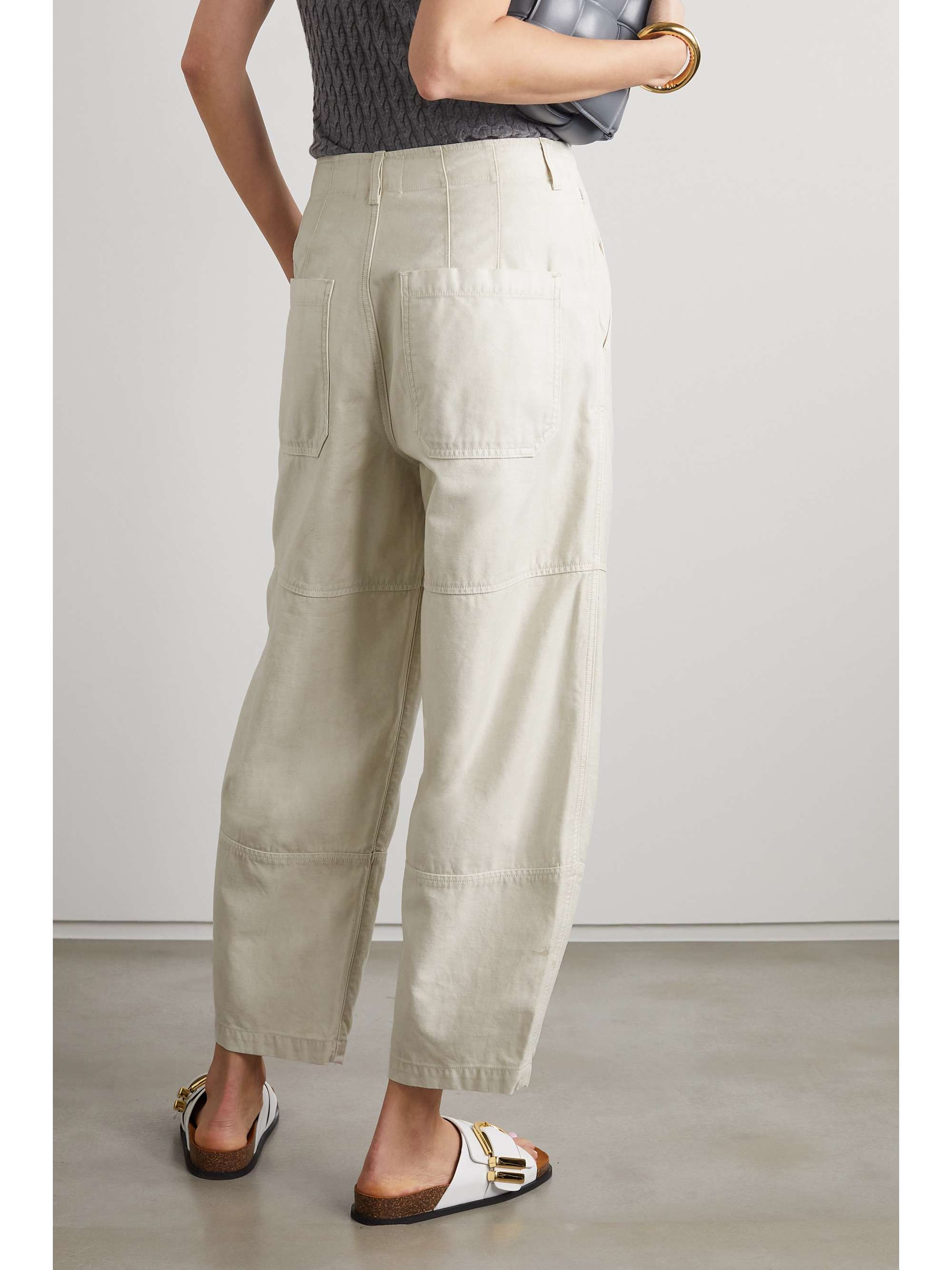 Ecru Hadley paneled cotton-twill wide 