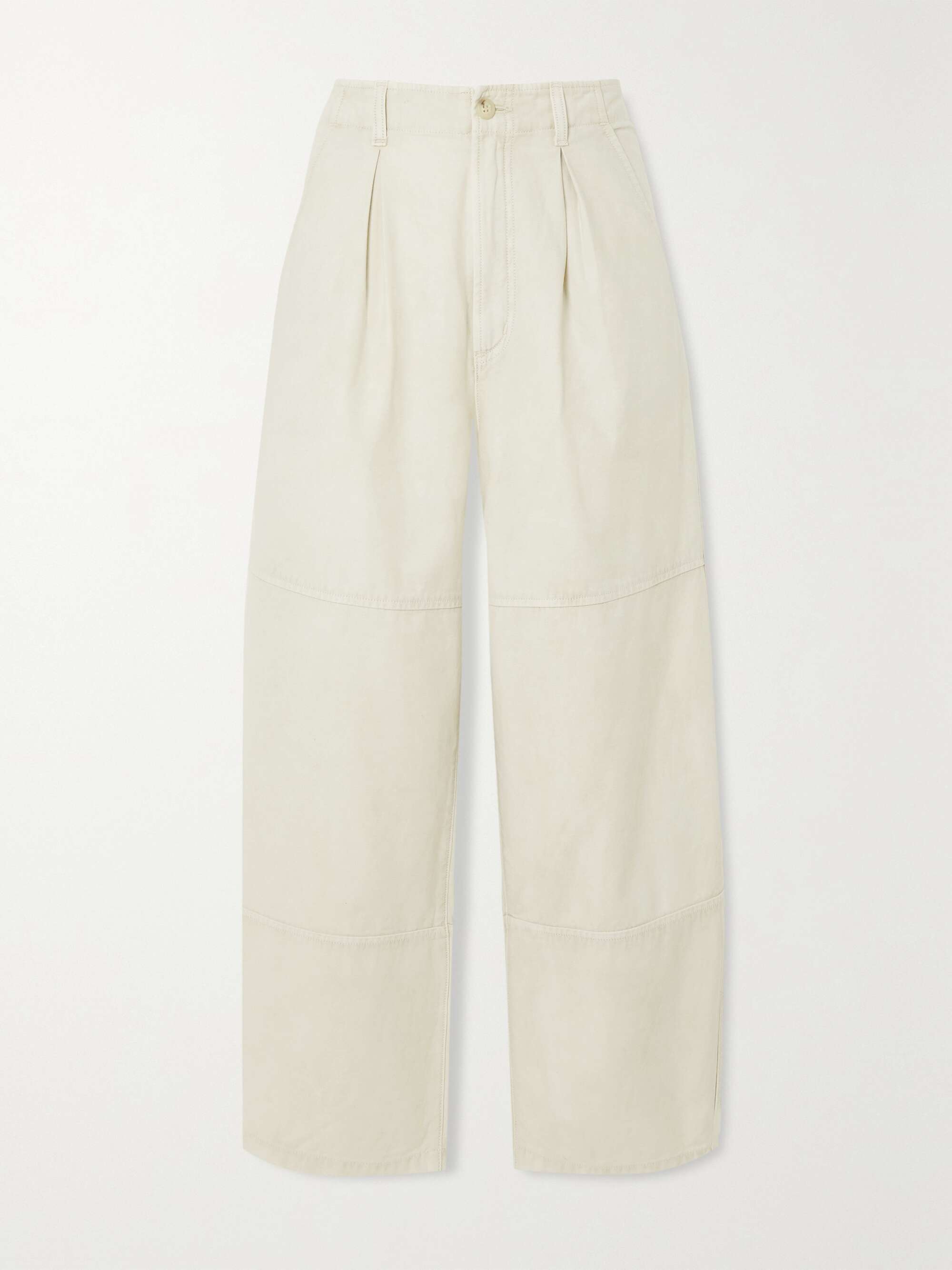 Ecru Hadley paneled cotton-twill wide 