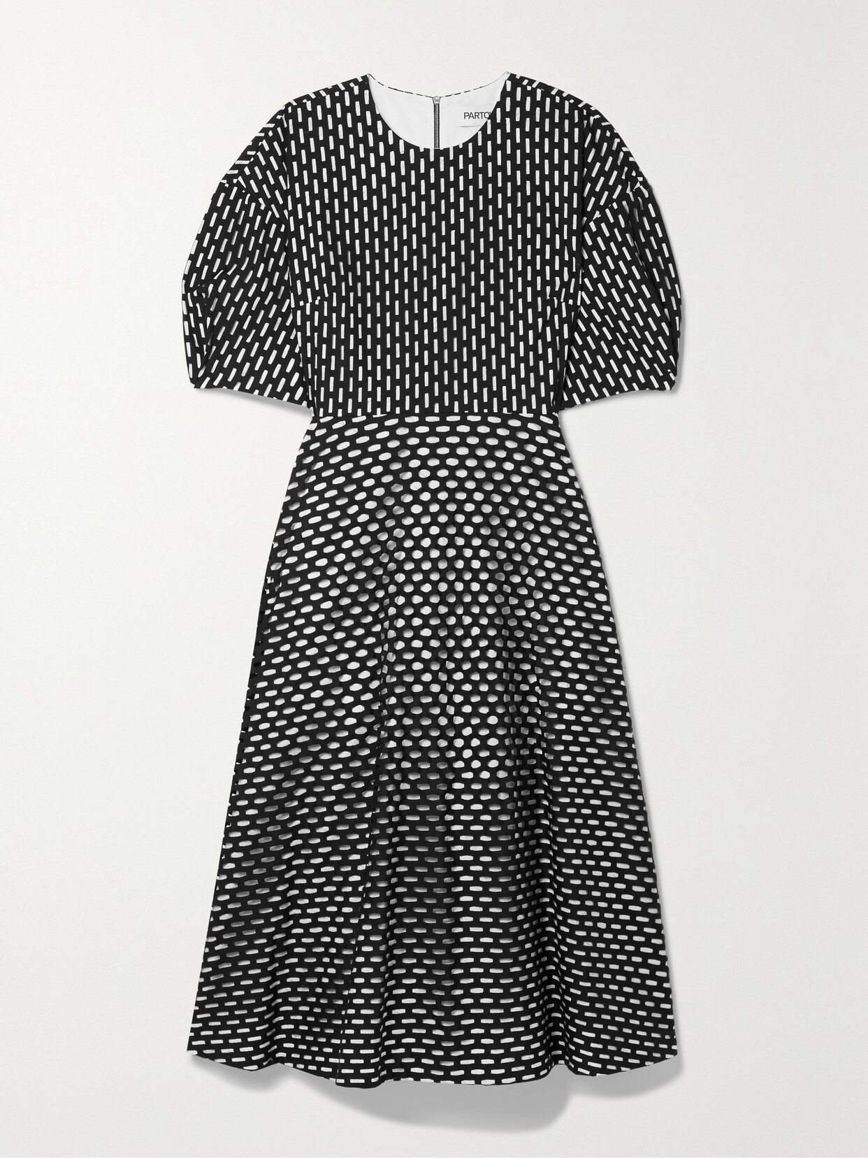 PARTOW Amelia Laser-cut Cotton-poplin Midi Dress - Black