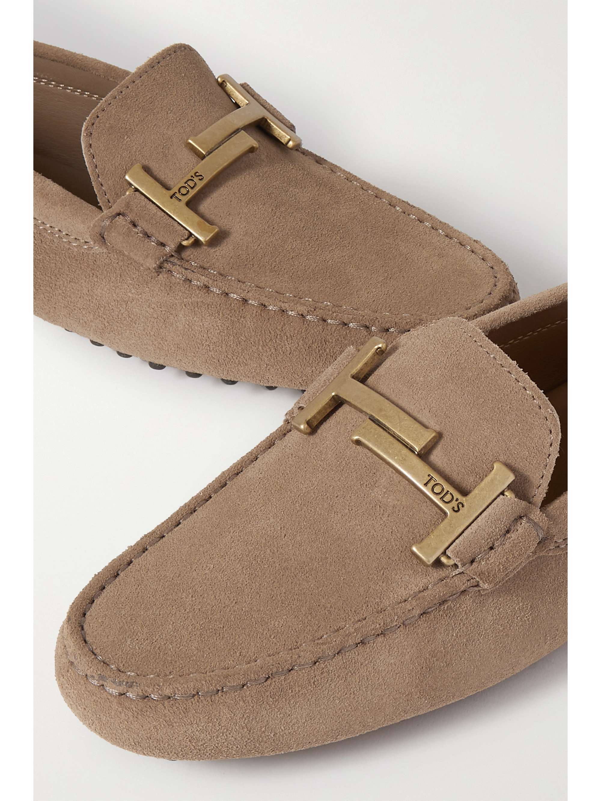 TOD'S Gommini embellished suede loafers