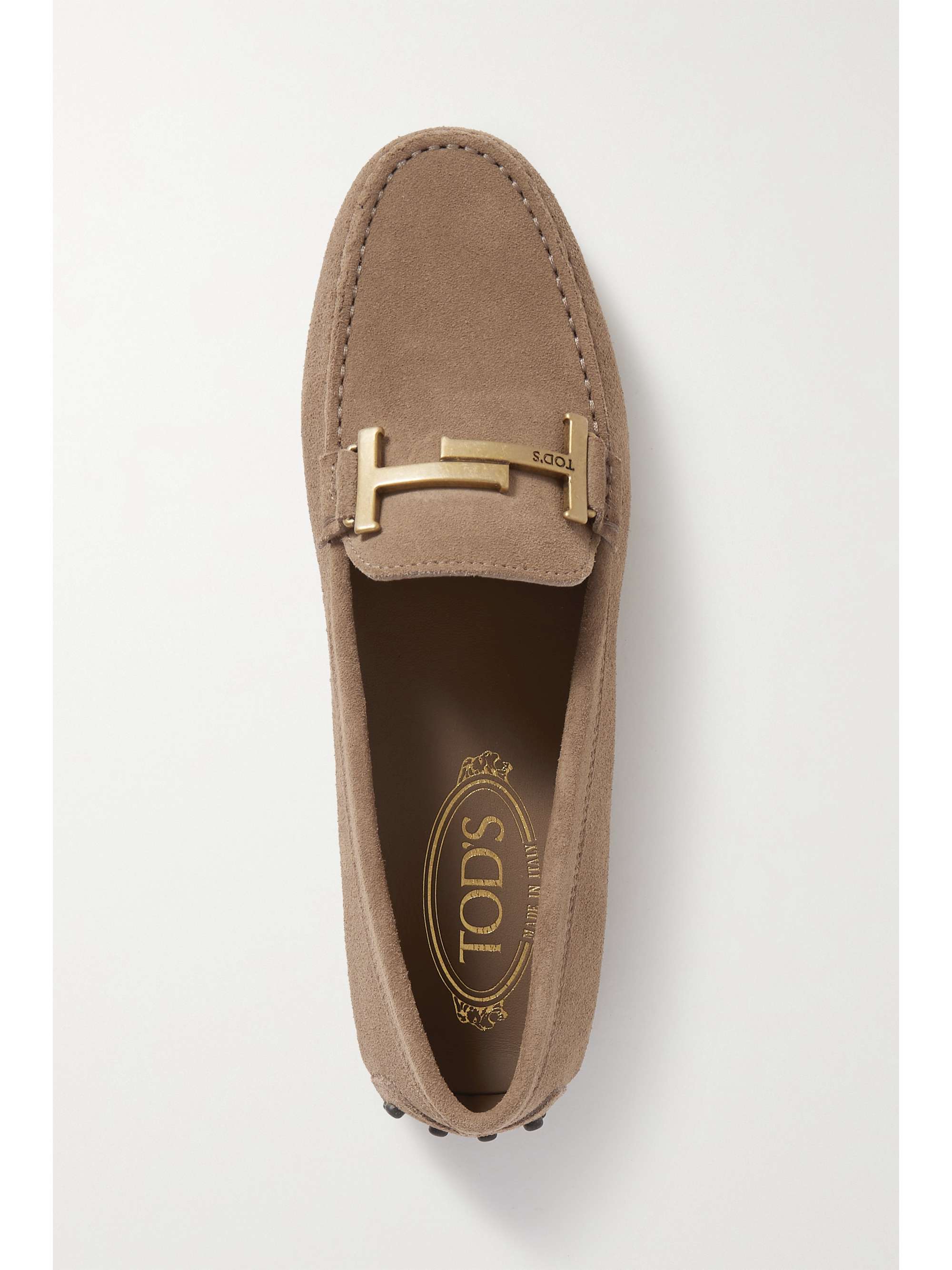 TOD'S Gommini embellished suede loafers