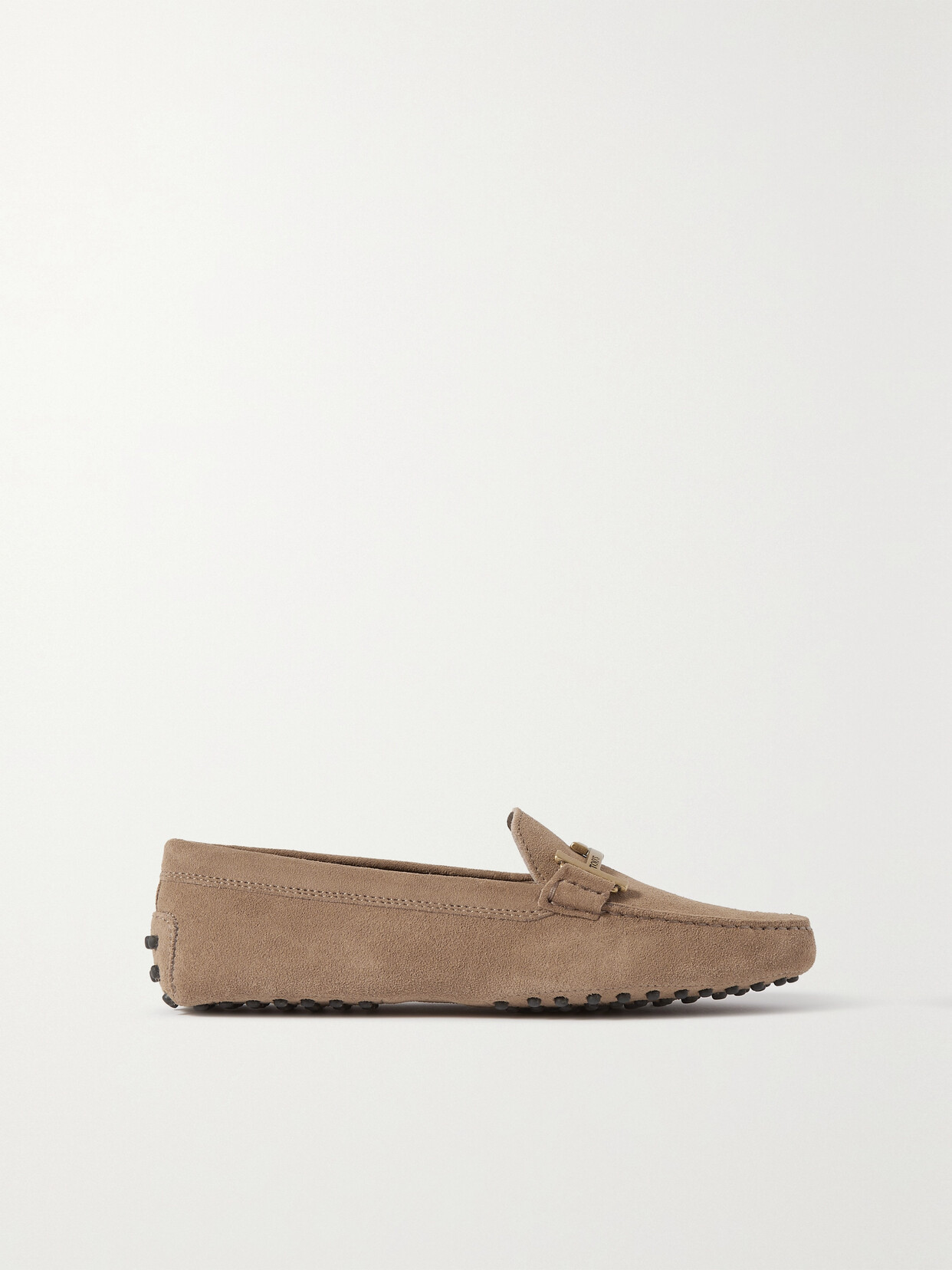 Tod's Gommino Embellished Suede Loafers In Neutrals