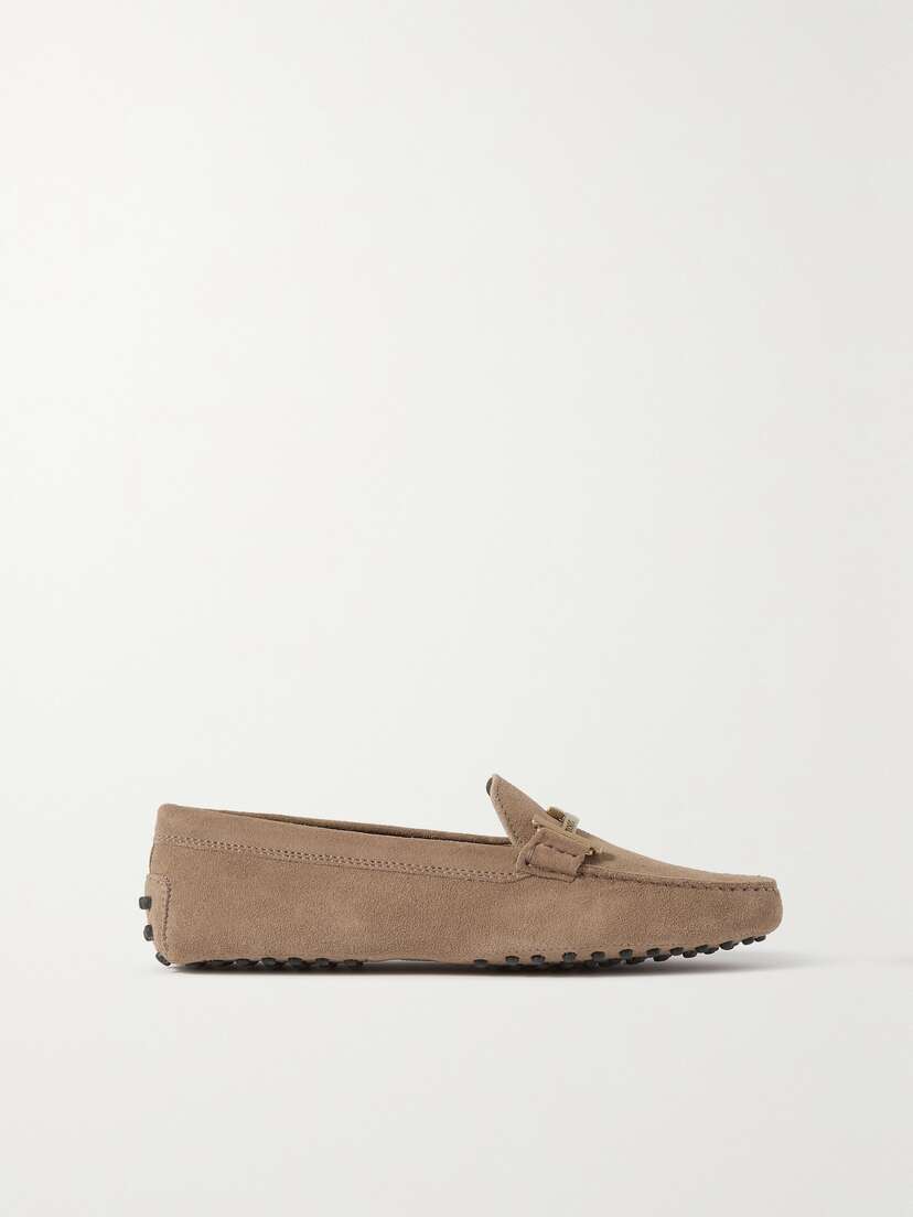 Tod's Gommino Embellished Suede Loafers