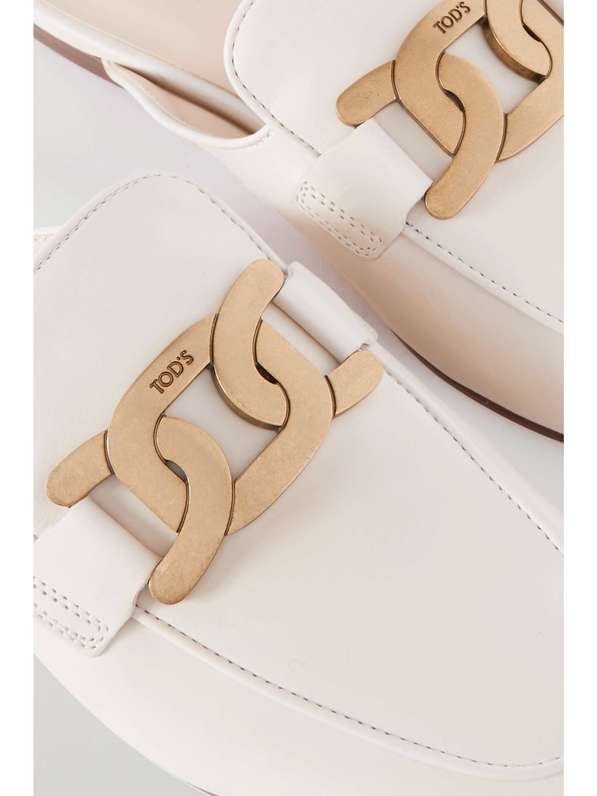 TOD'S Embellished leather slippers