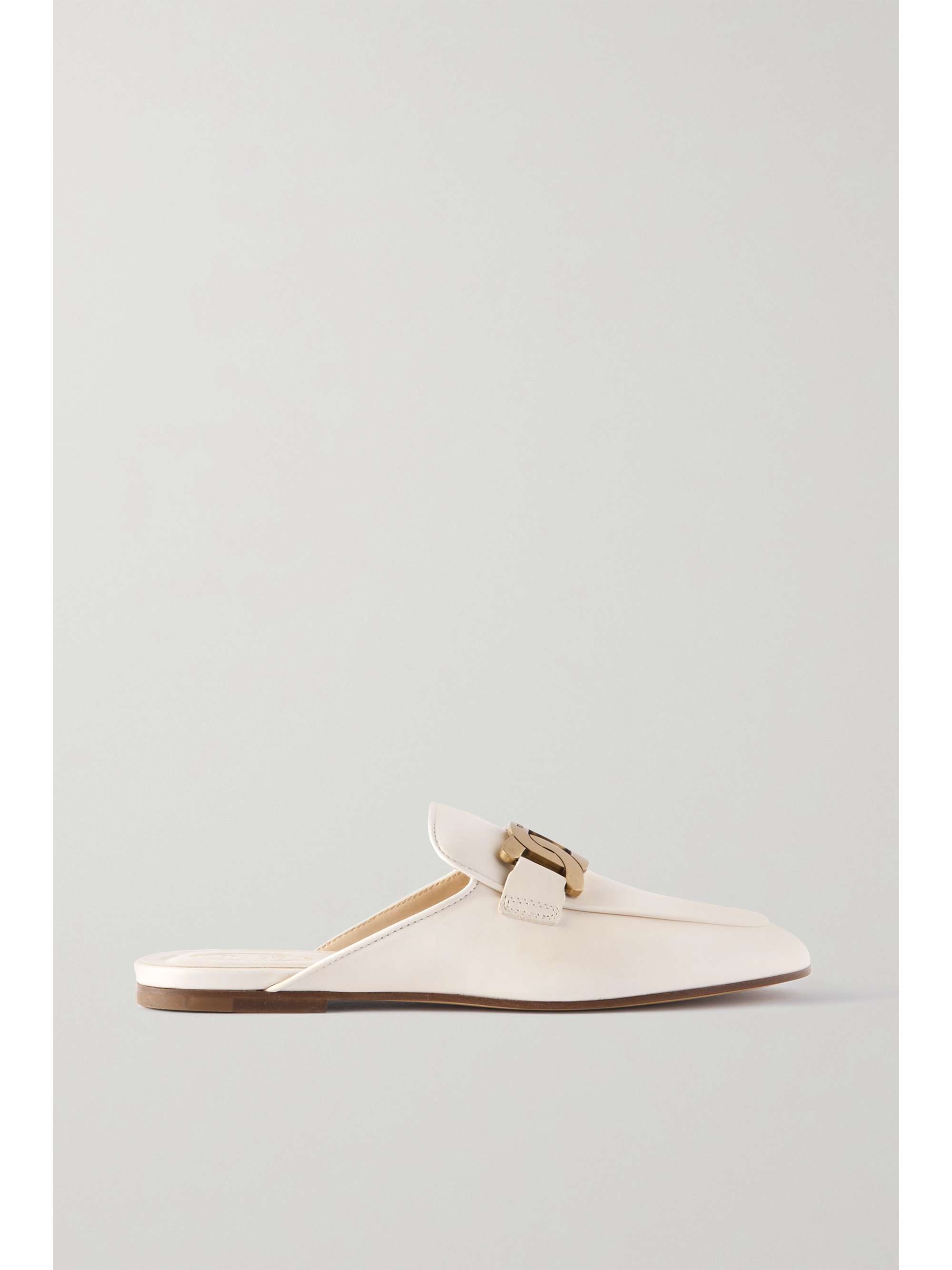 TOD'S Embellished leather slippers