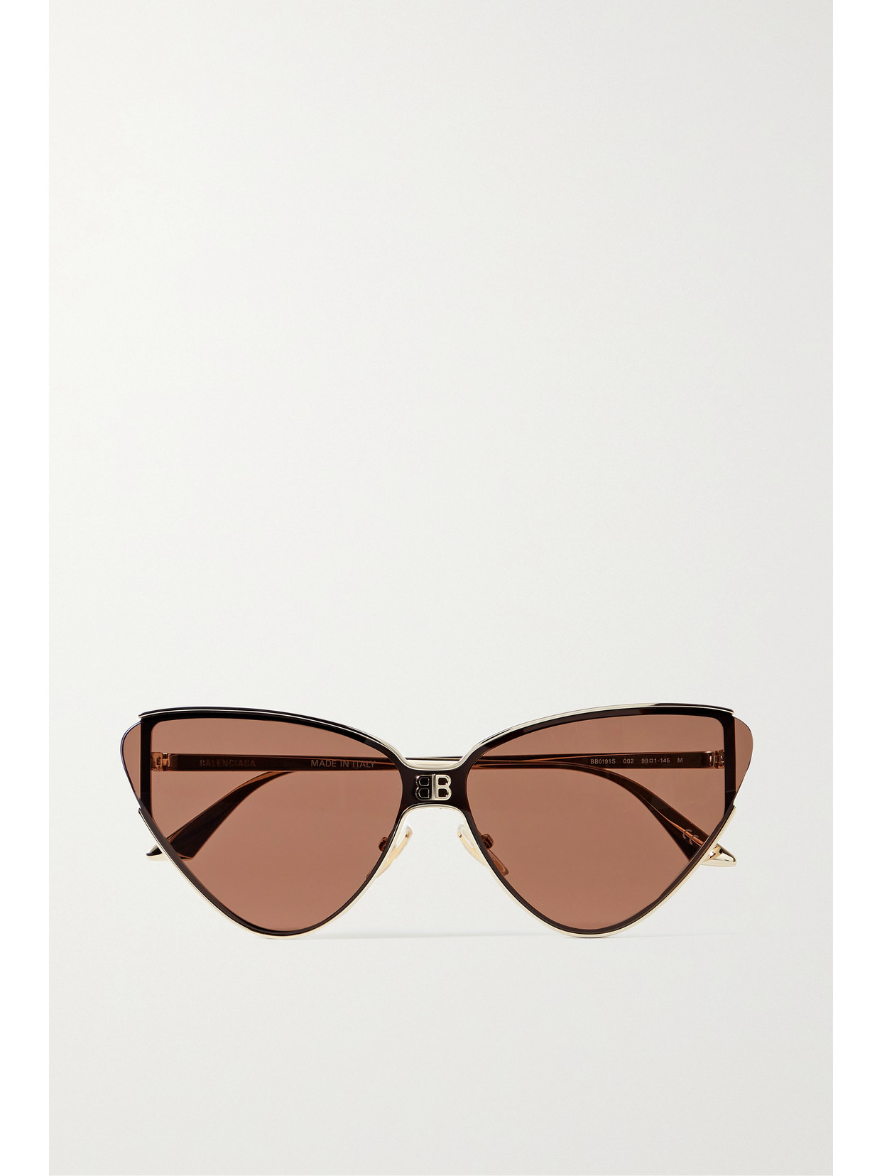 Balenciaga Eyewear - Shield Cat-eye Gold-tone Sunglasses - Brown