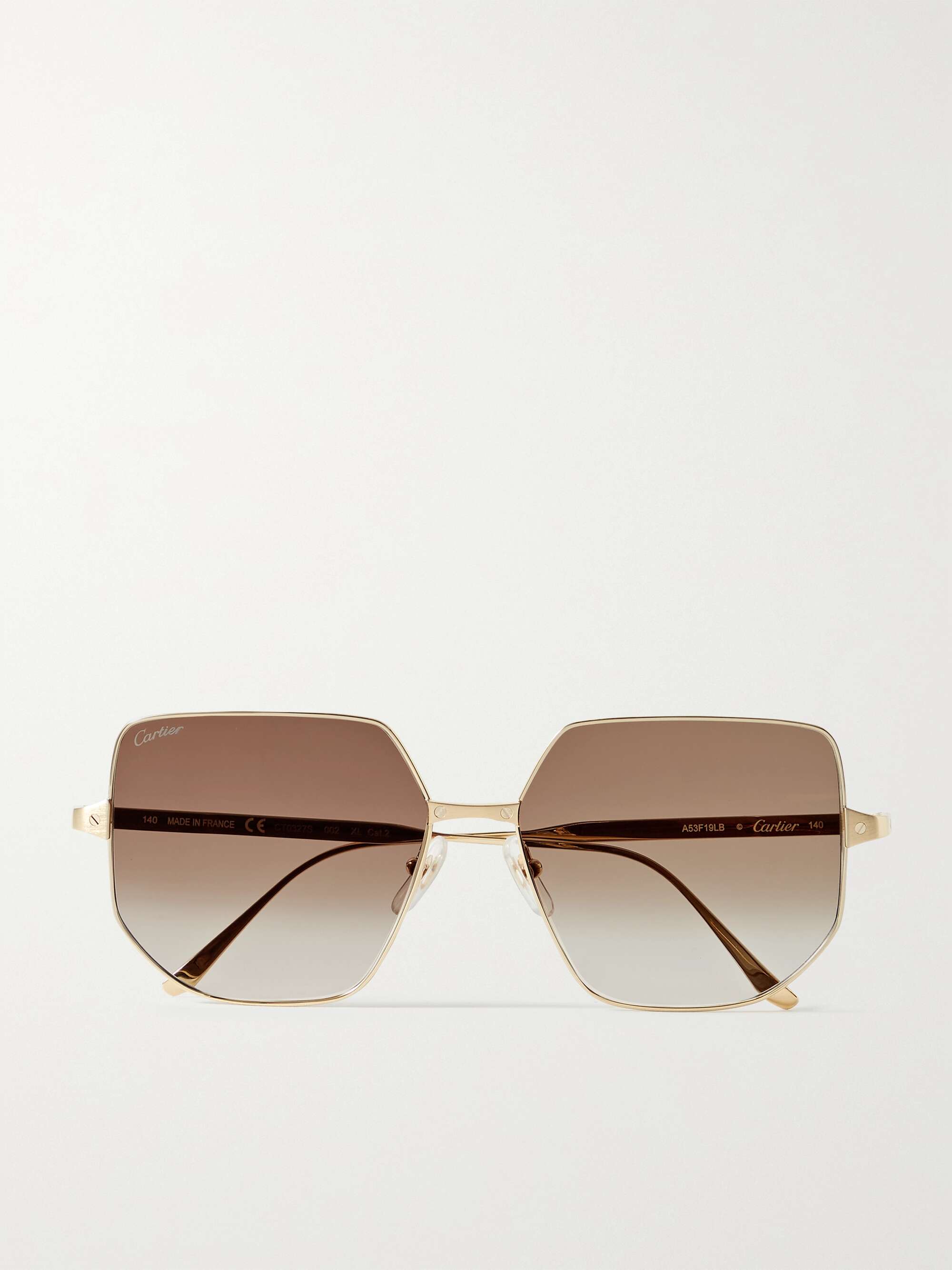 Gold Santos de Cartier hexagon-frame 