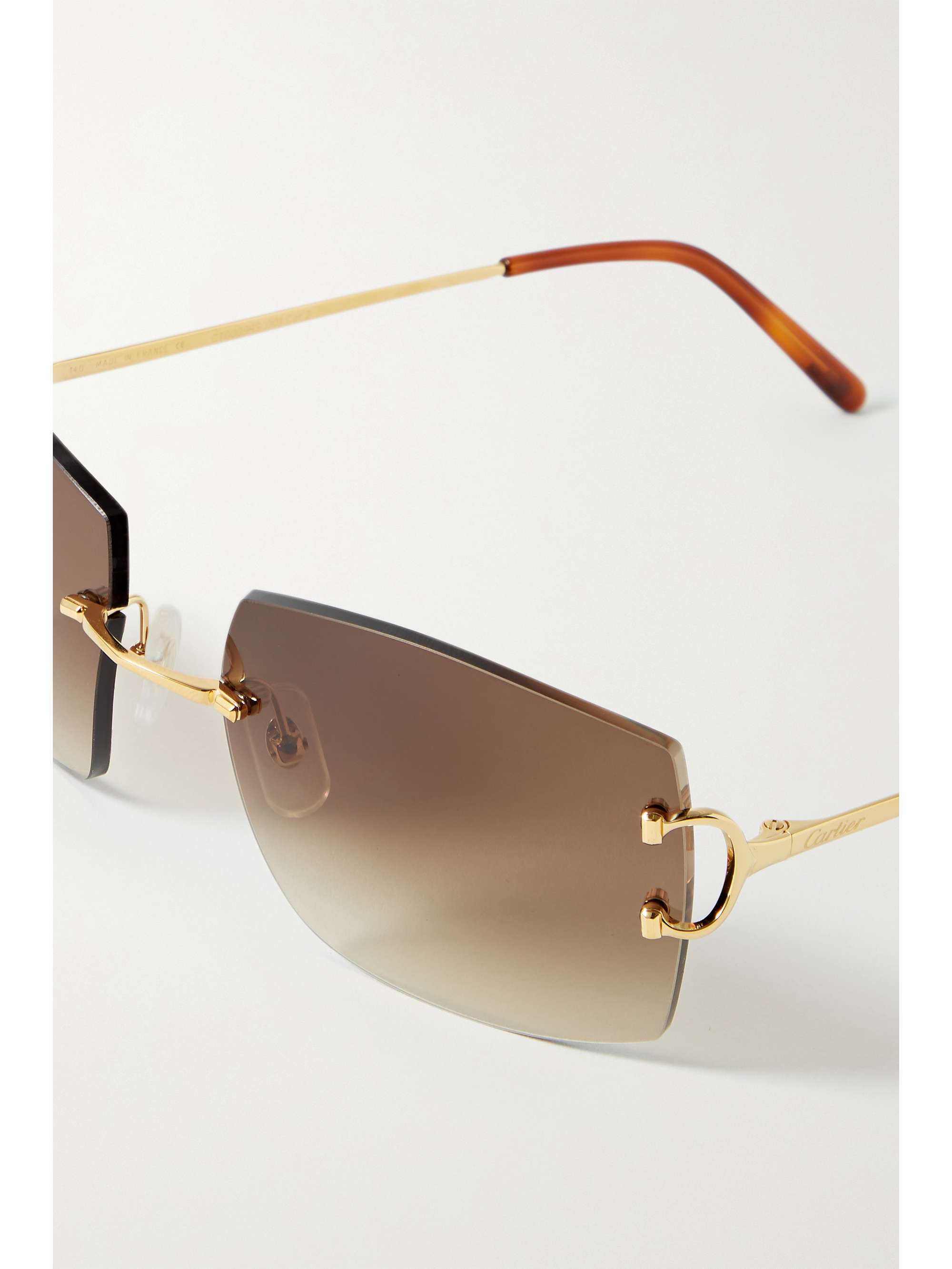 Gold Square-frame gold-tone sunglasses 