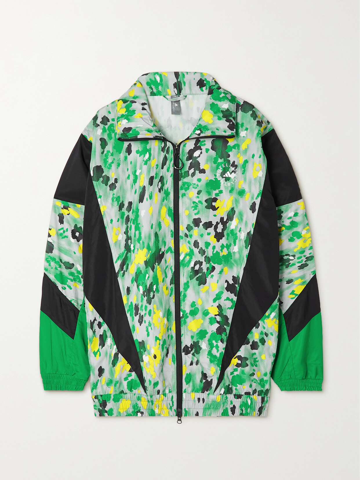 ADIDAS BY STELLA MCCARTNEY OVERSIZED PANELED PRINTED RECYCLED-SHELL TRACK JACKET