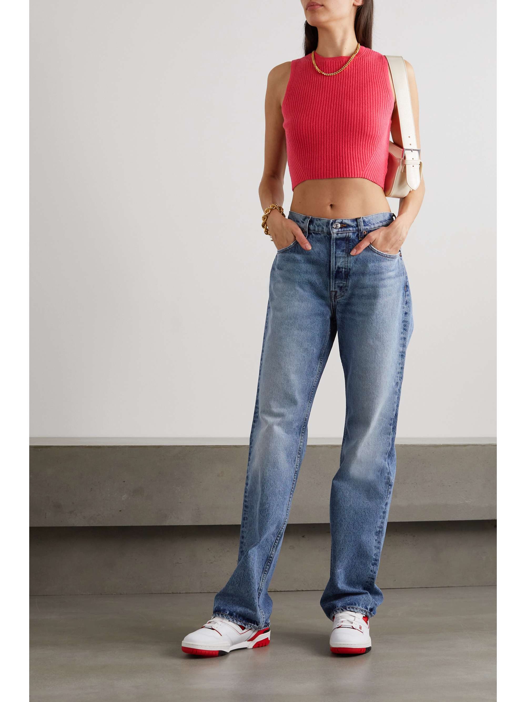 Pink Benedetta cropped ribbed recycled 