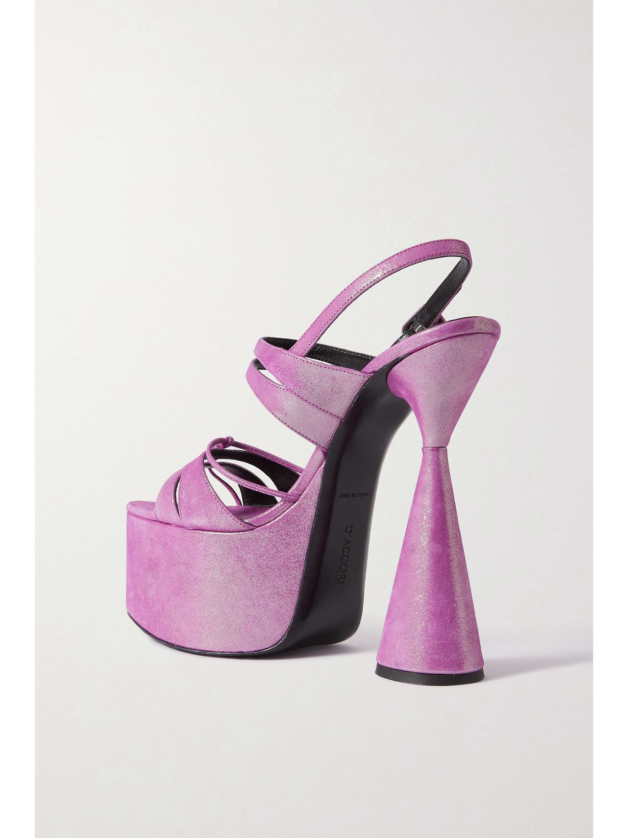 D'ACCORI Belle leather and satin platform sandals
