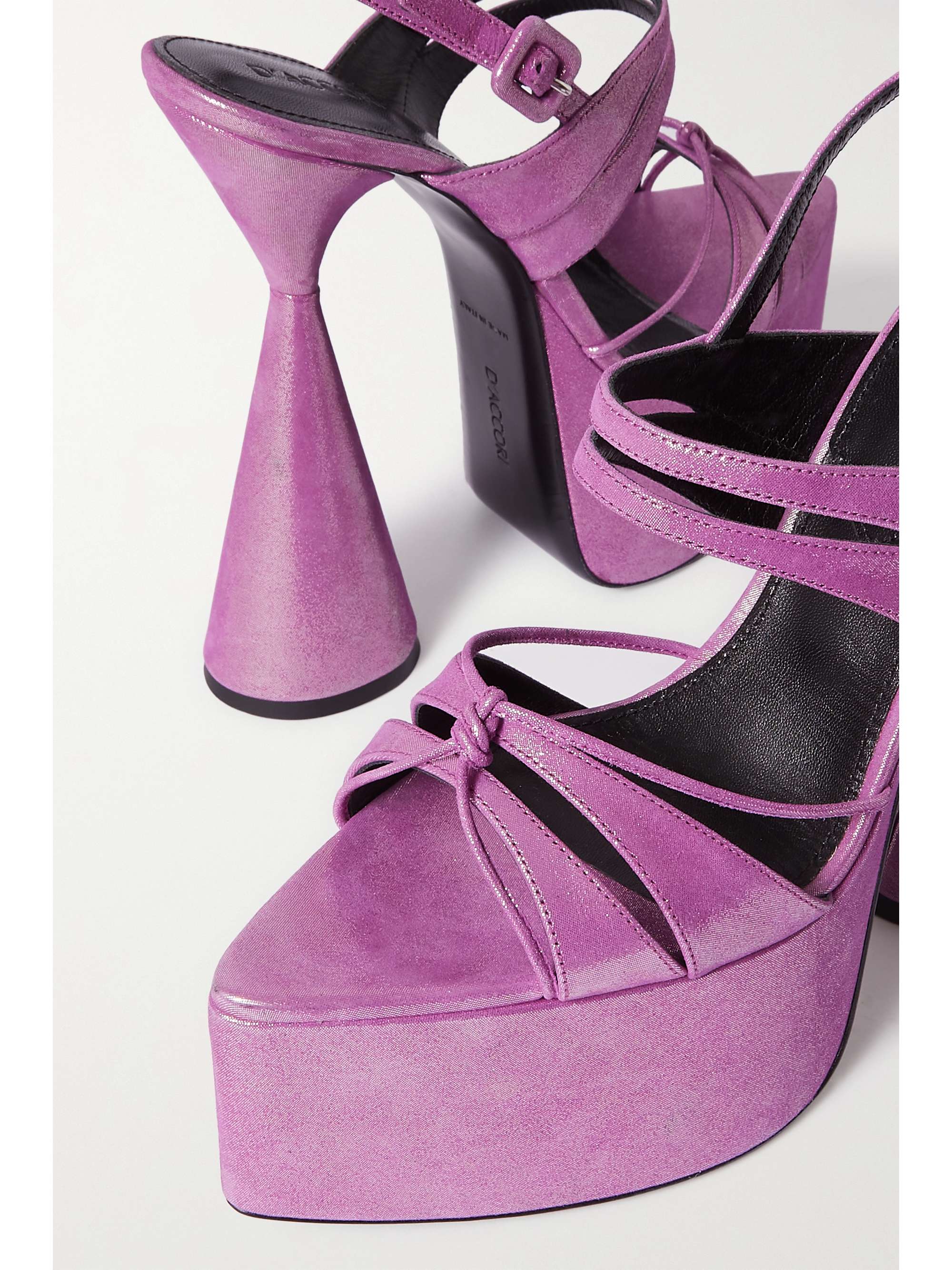 D'ACCORI Belle leather and satin platform sandals