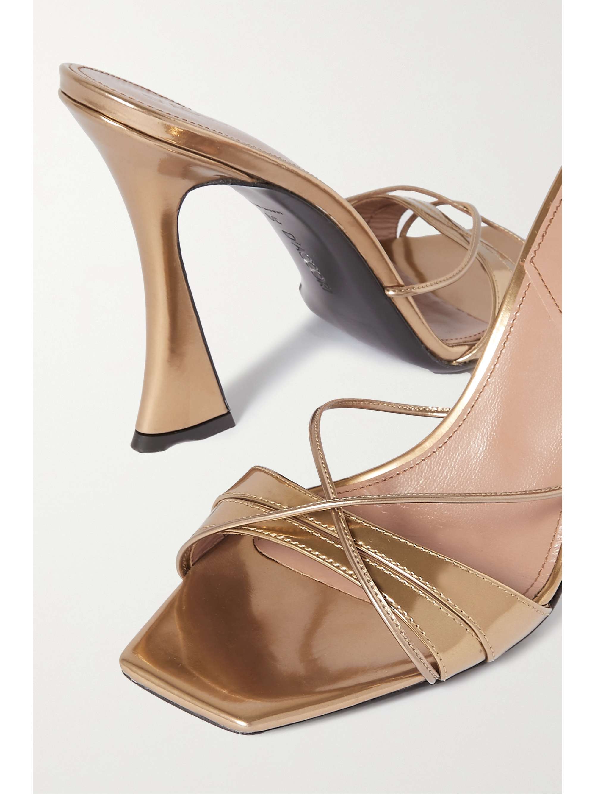D'ACCORI Lust iridescent metallic leather mules