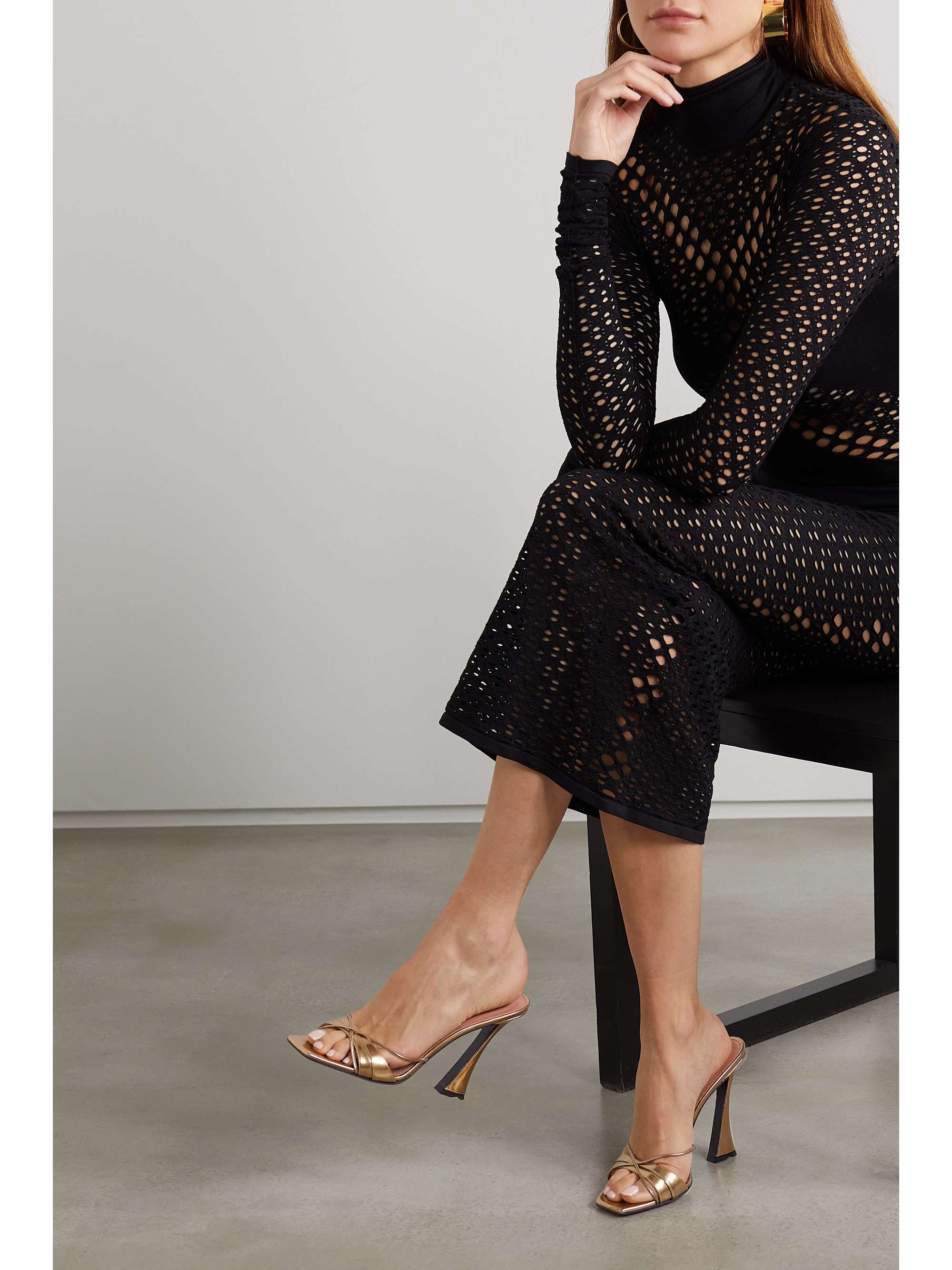 D'ACCORI Lust iridescent metallic leather mules