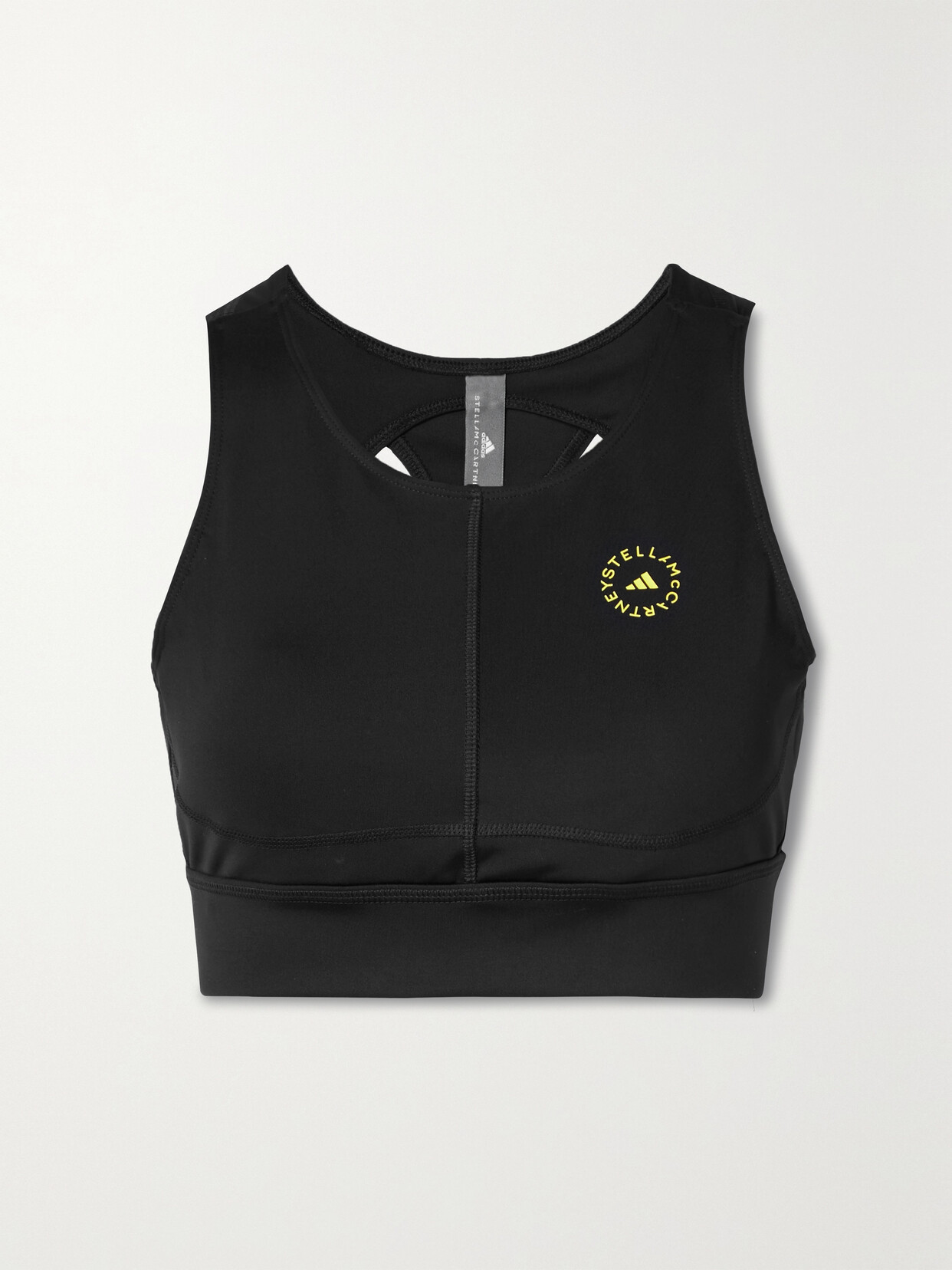Adidas By Stella Mccartney + Parley Truepurpose Perforated Stretch Recycled Sports Bra In Black