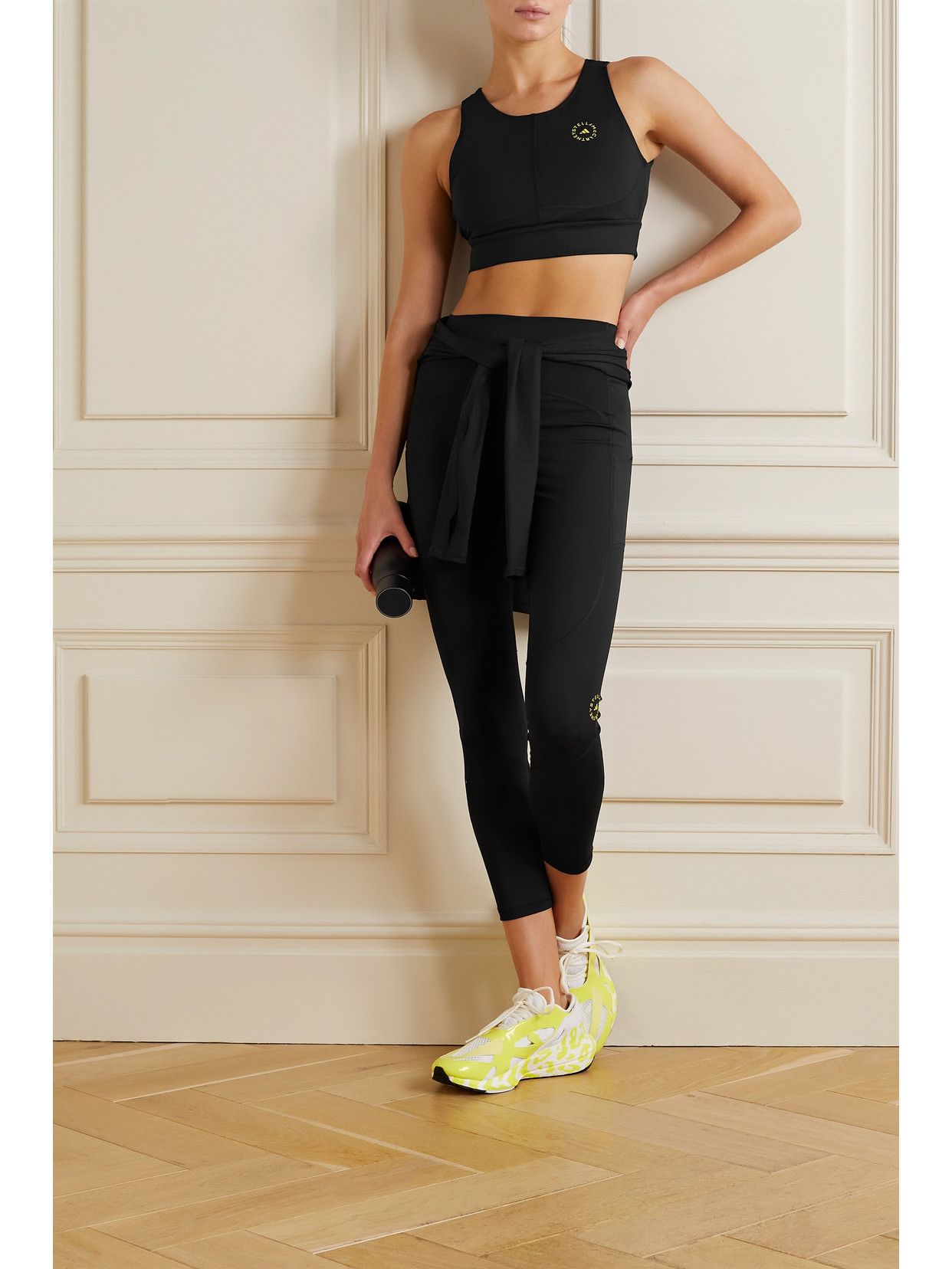 Adidas By Stella Mccartney + Parley Truepurpose Perforated Stretch Recycled Sports Bra In Black