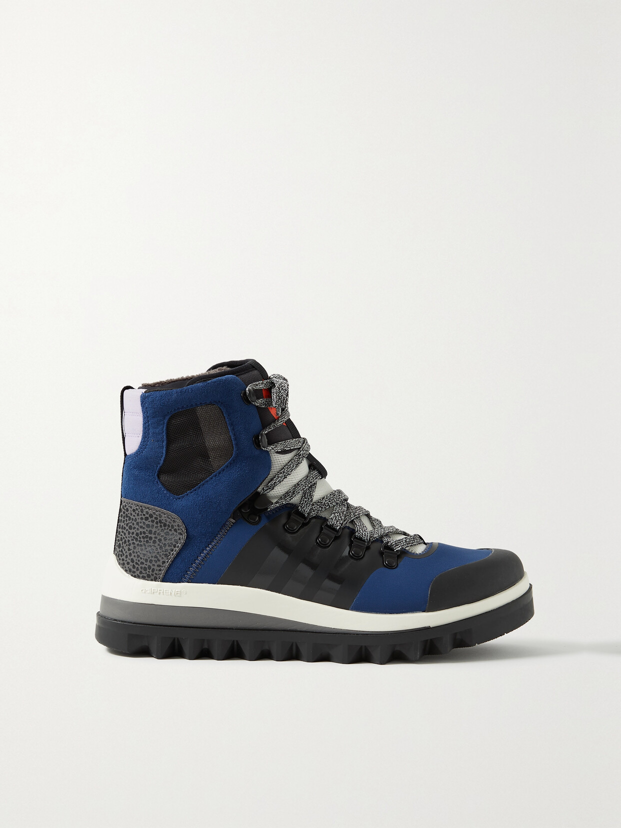 Adidas By Stella Mccartney Eulampis Rubber-trimmed Suede And Primegreen Boots In Blue