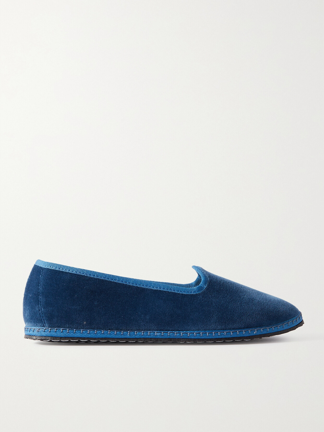 Vibi Venezia Velvet Slippers In Light Blue