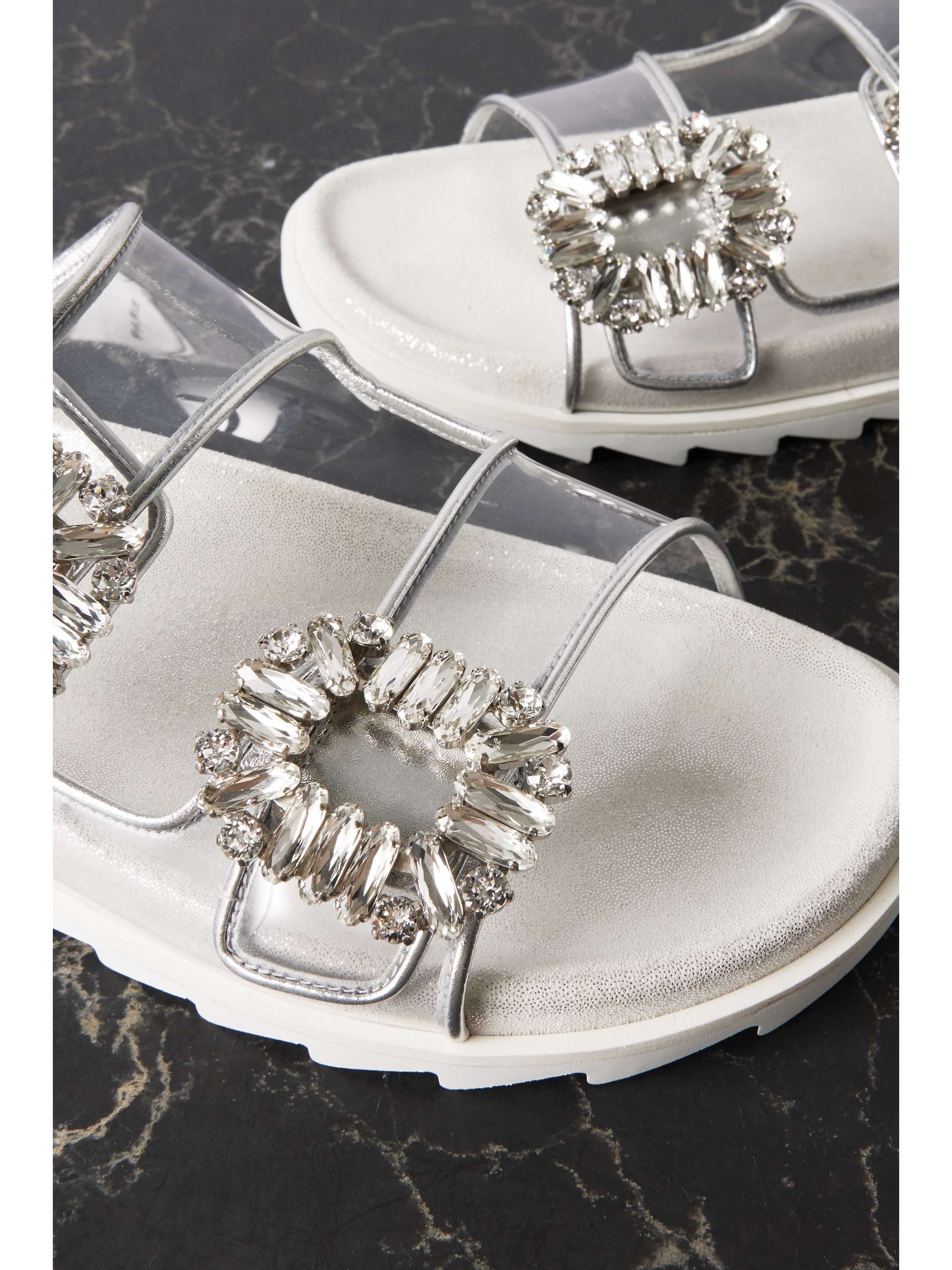 ROGER VIVIER Slidy Viv Strass crystal-embellished PVC slides