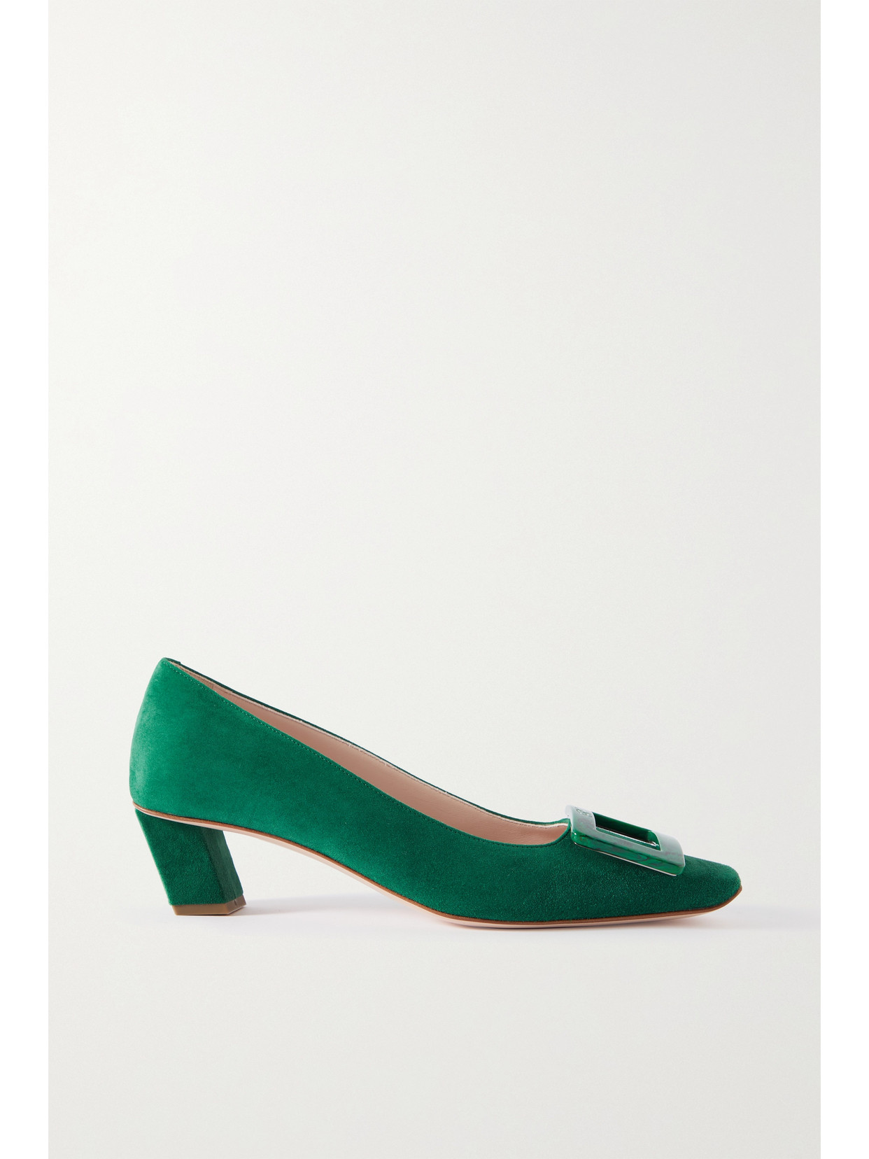 Shop Roger Vivier Belle Vivier Suede Pumps In Green