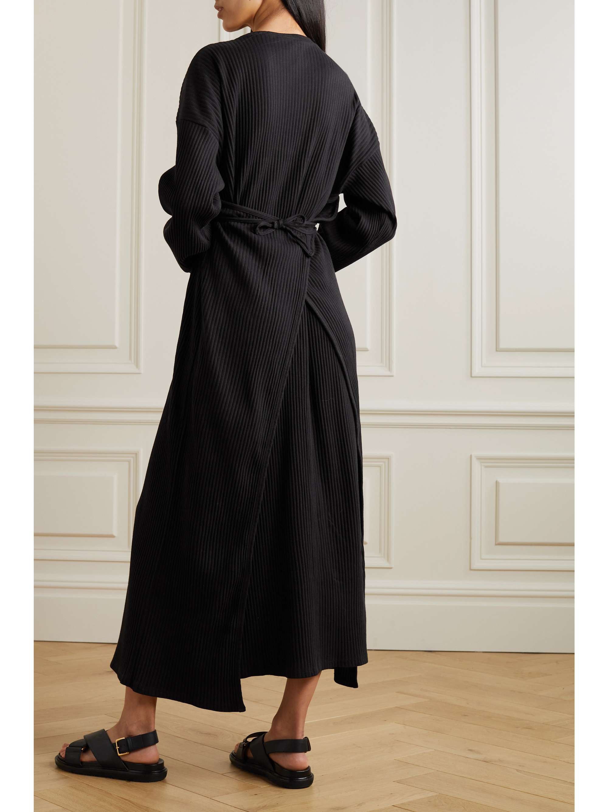 BASERANGE Shaw ribbed organic cotton-fleece dress | NET-A-PORTER
