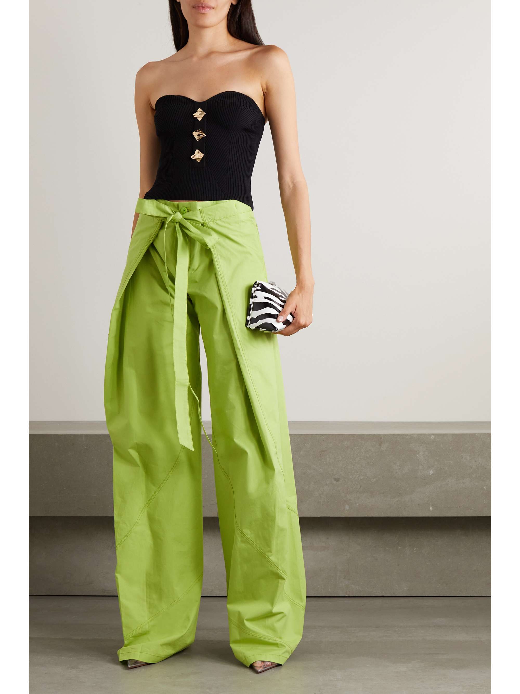 net-a-porter.com | Strapless button-embellished ribbed-knit top