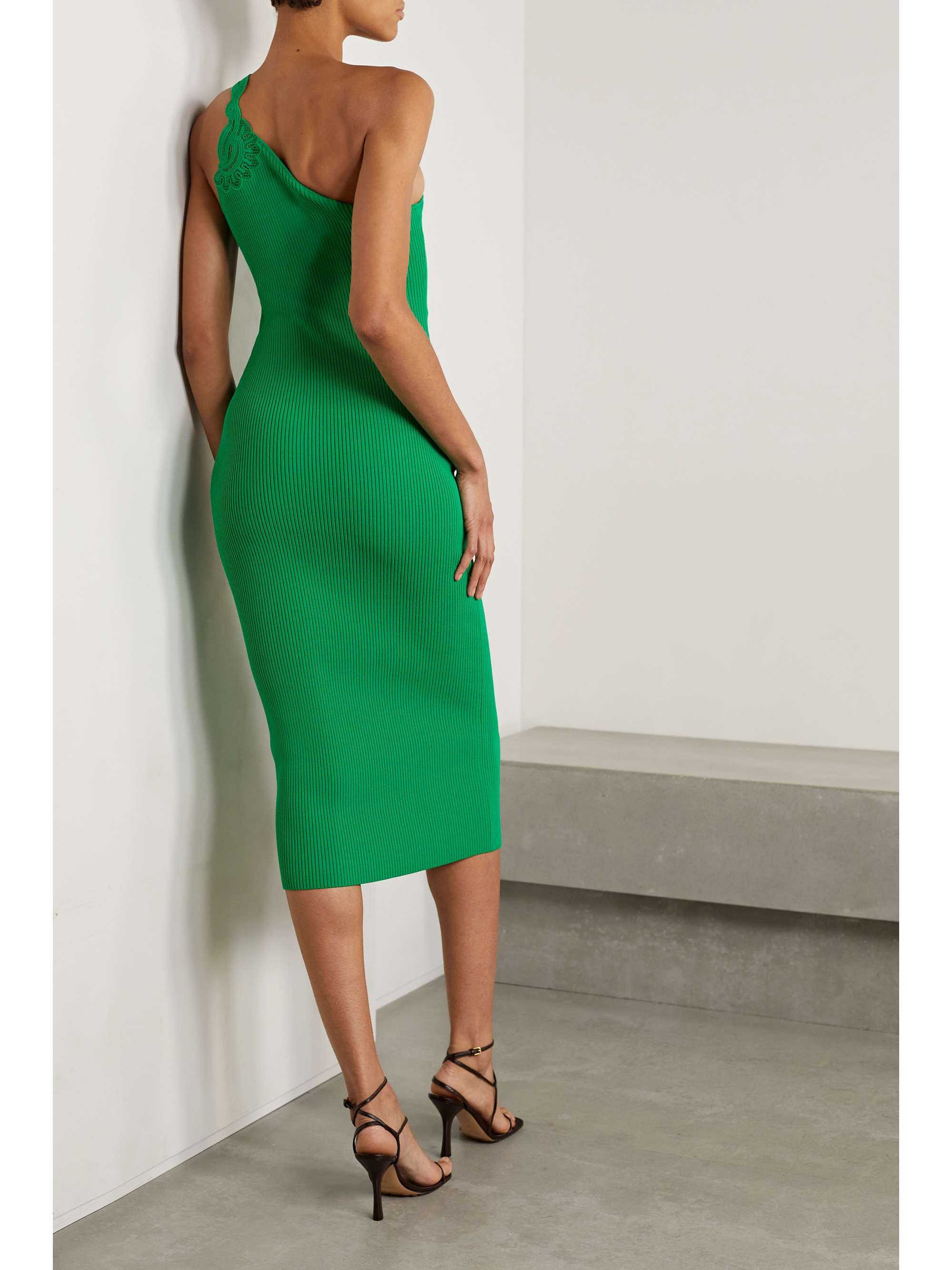 ribbed-knit midi dress | SELF-PORTRAIT 