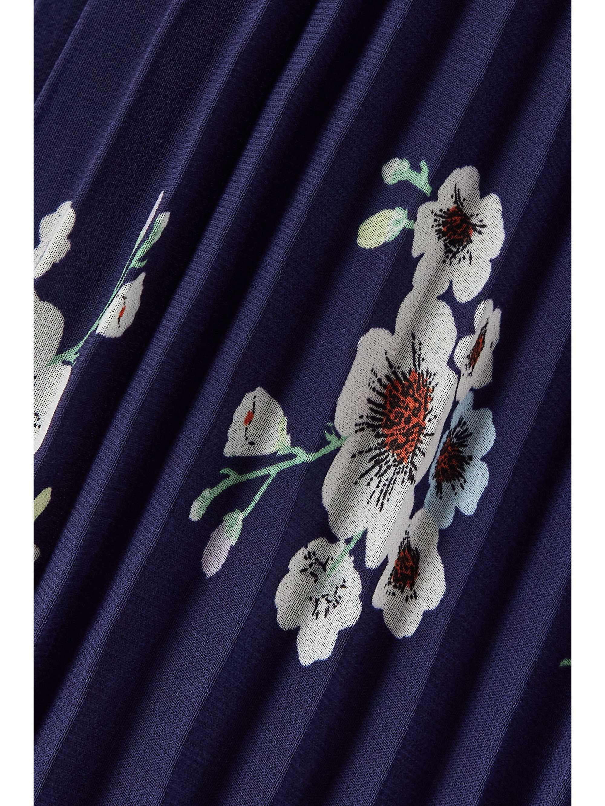 SELF-PORTRAIT Cutout pleated floral-print chiffon midi dress