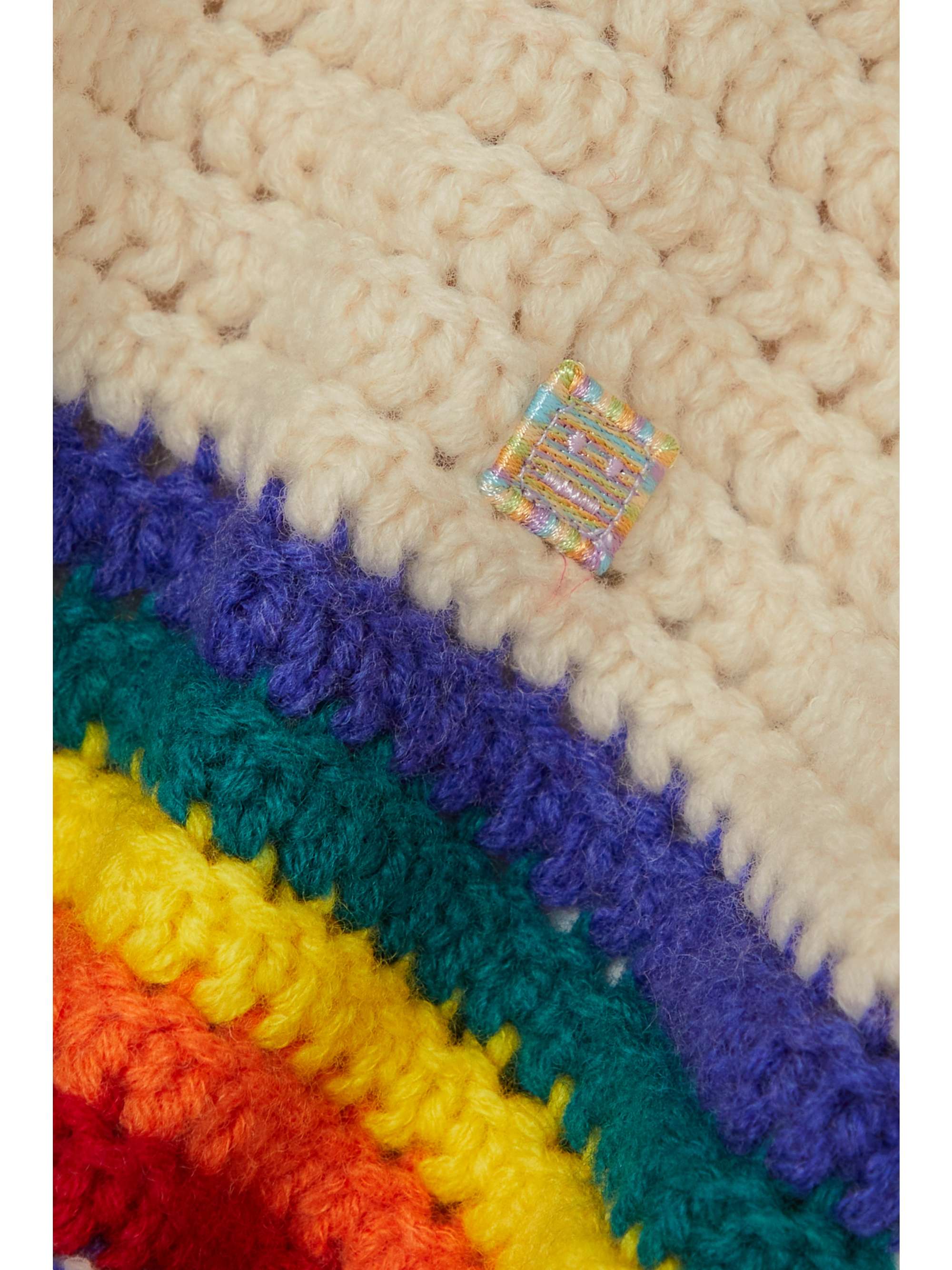 ACNE STUDIOS Appliquéd striped crochet-knit wool vest