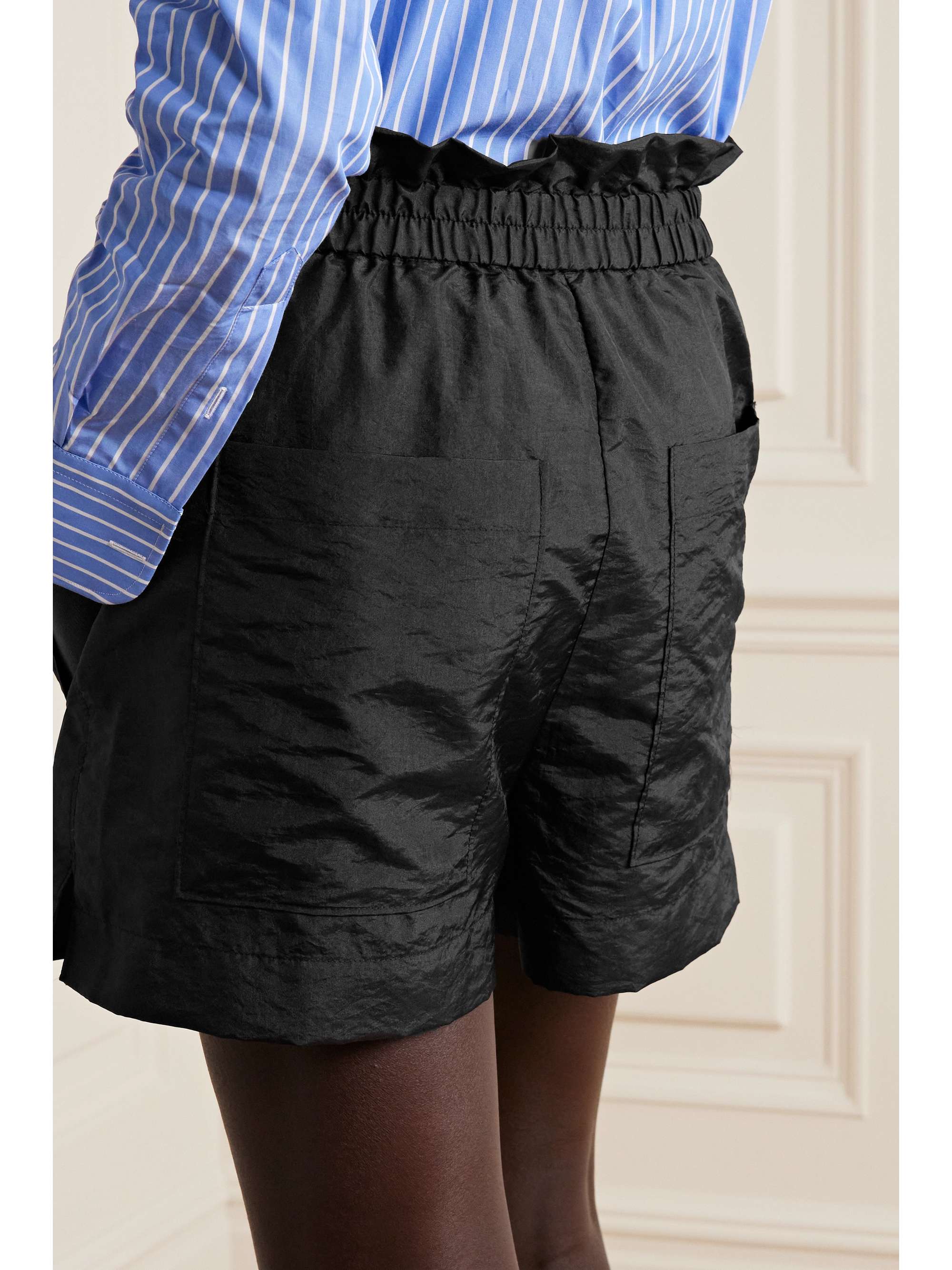 TIBI Gathered shell shorts