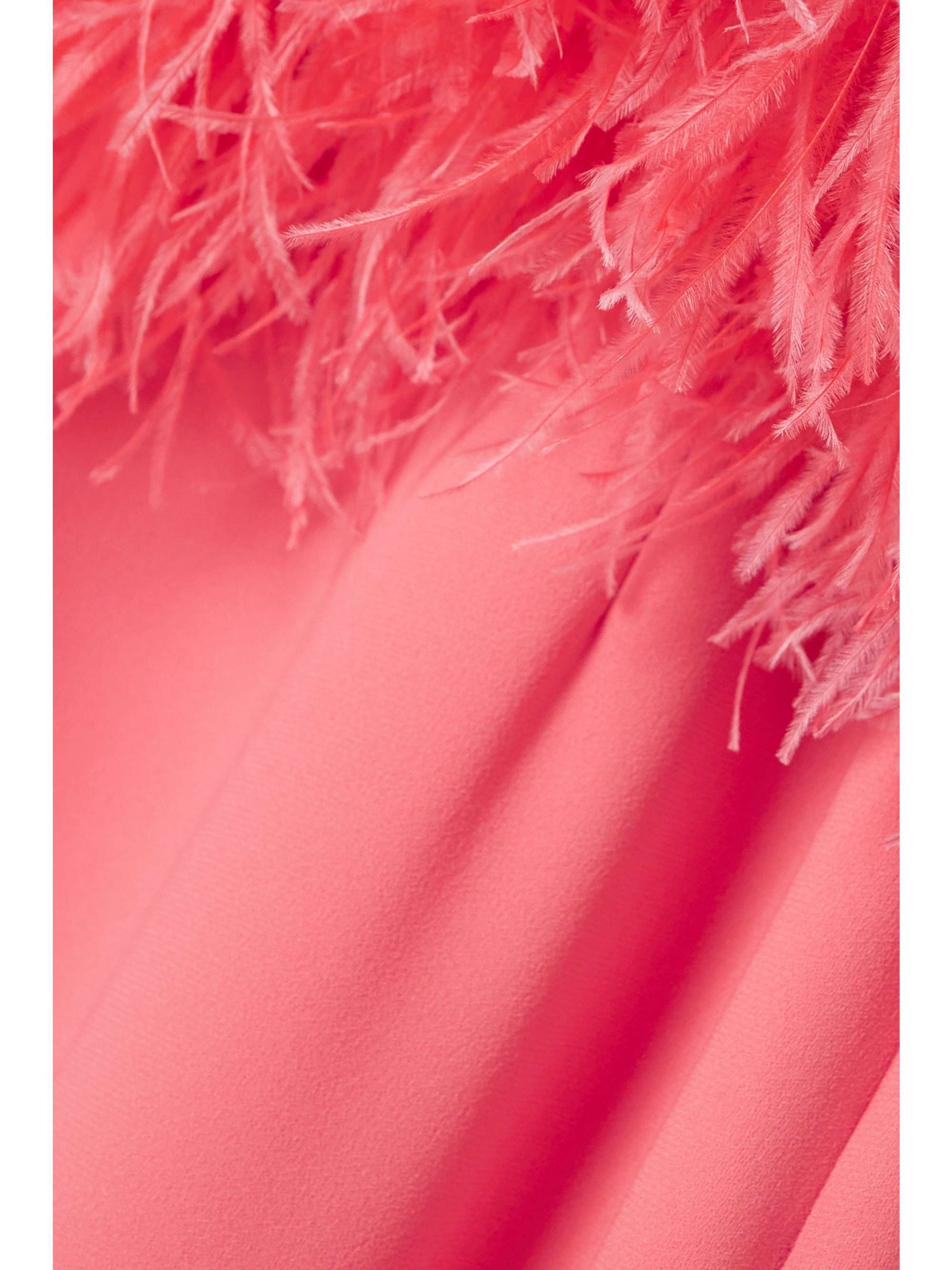 16ARLINGTON Alder cape-effect feather-trimmed crepe gown