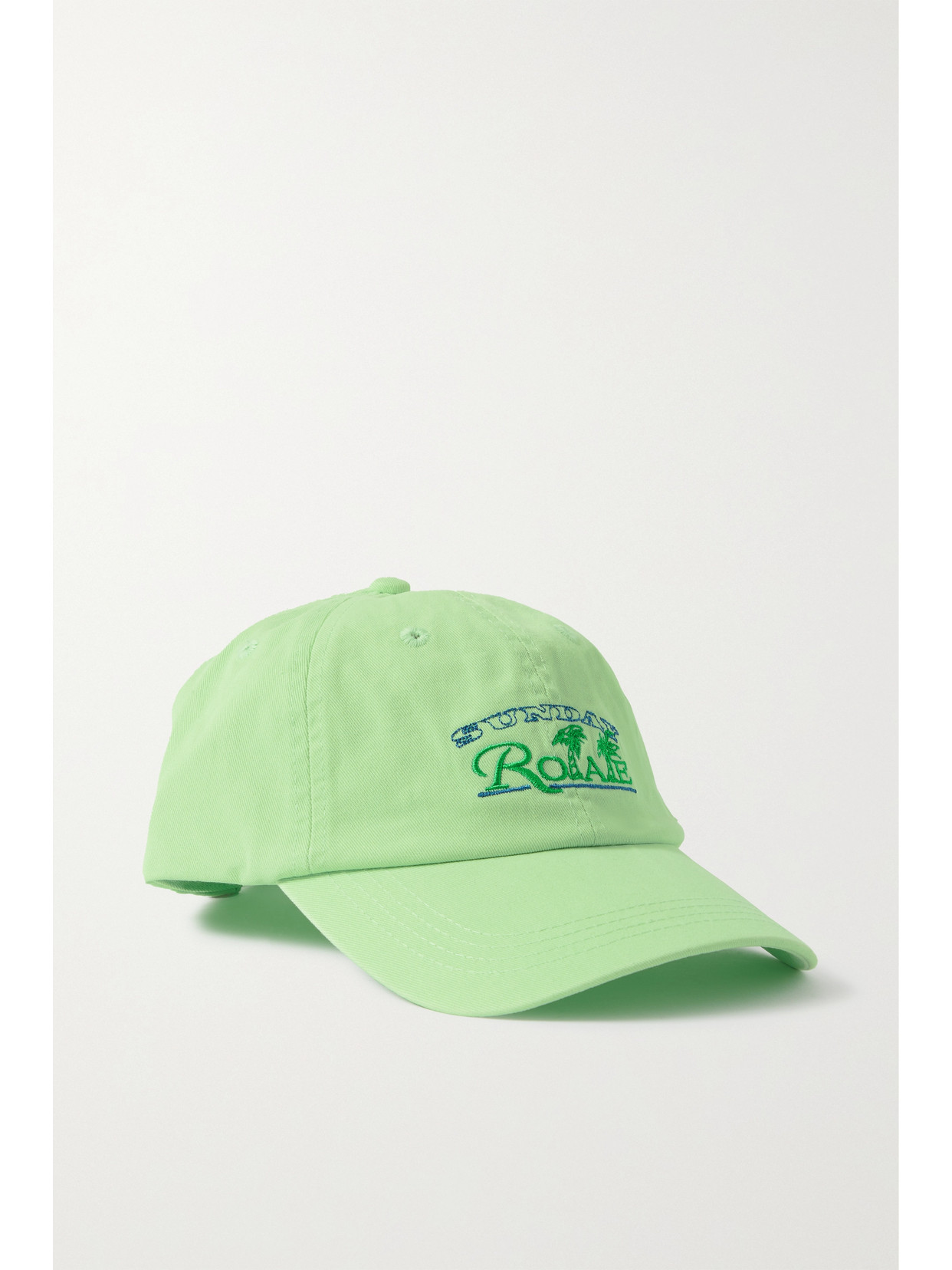 Sunday Embroidered Organic Cotton-twill Baseball Cap