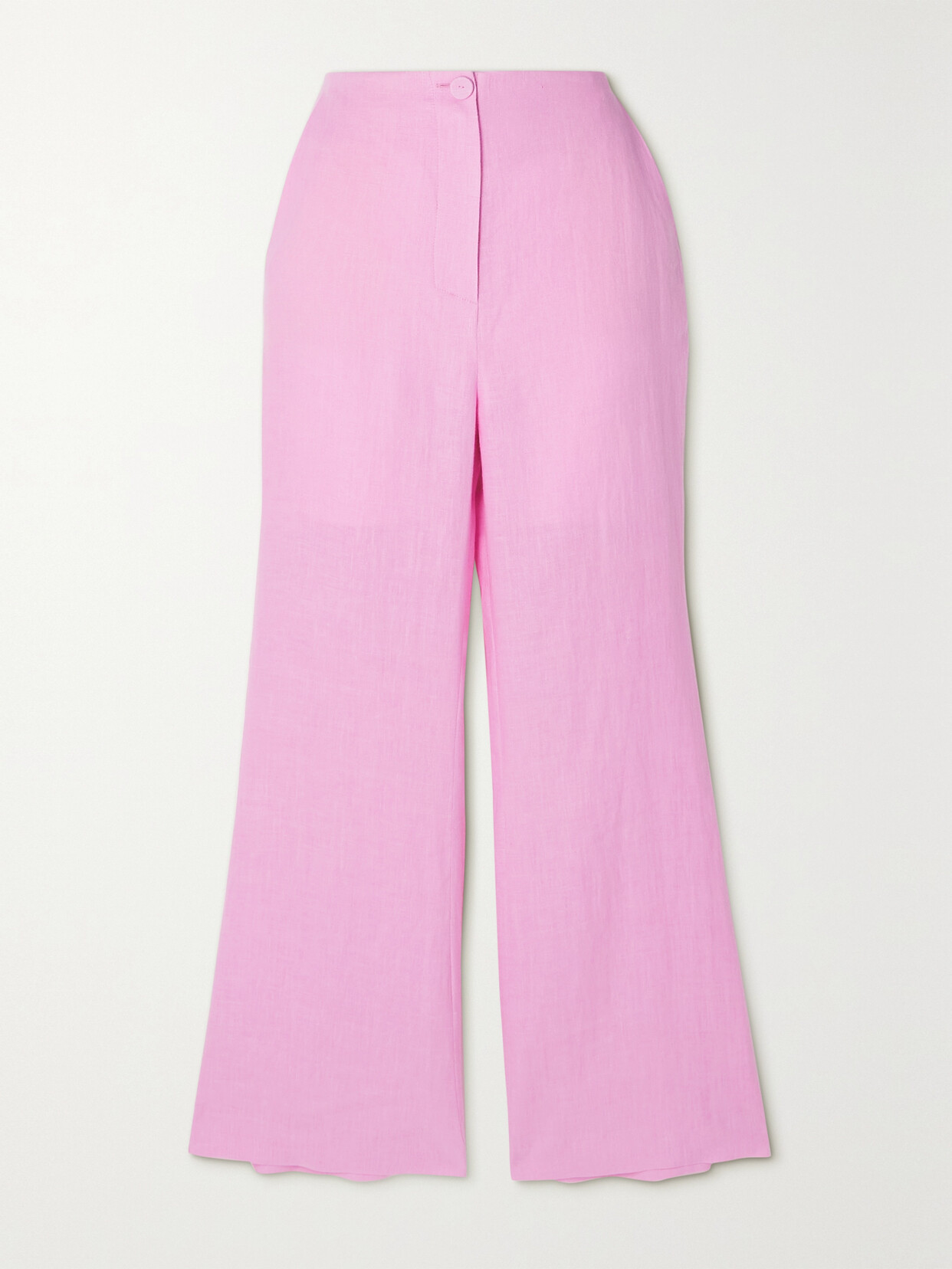 Beata Cropped Linen Flared Pants