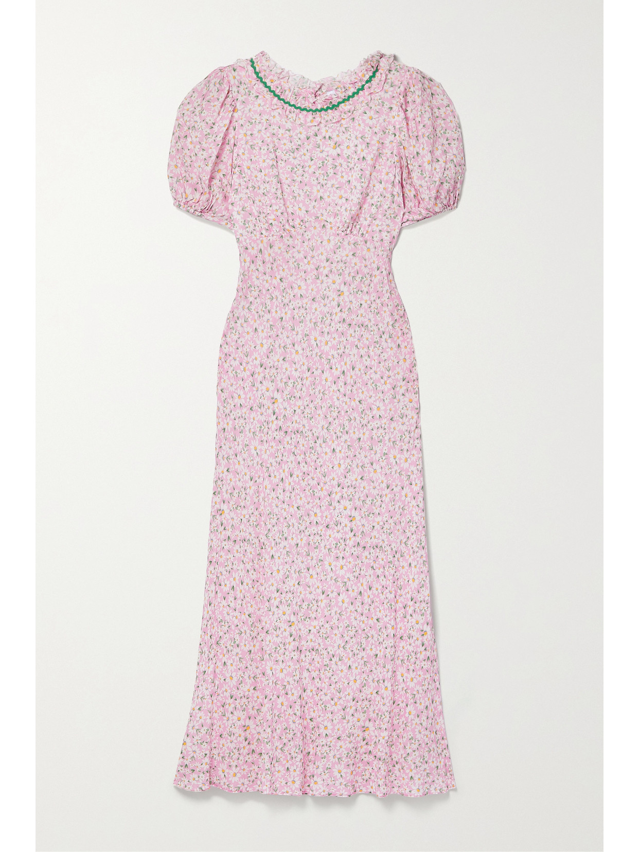 RIXO Deia Ric Ractrimmed Ruffled Floralprint Voile Midi Dress