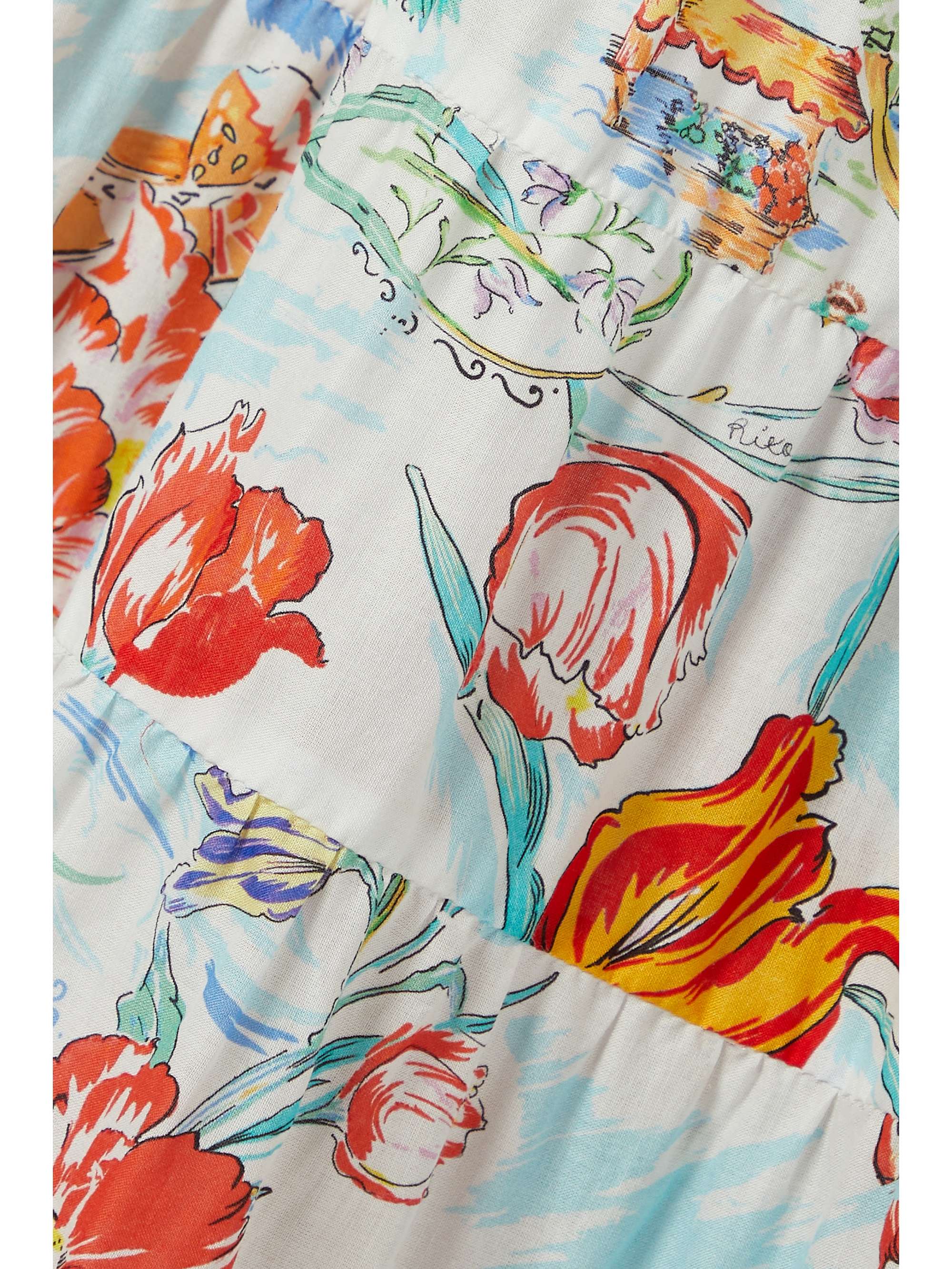 RIXO Kristen tiered ric rac-trimmed printed cotton-voile maxi dress