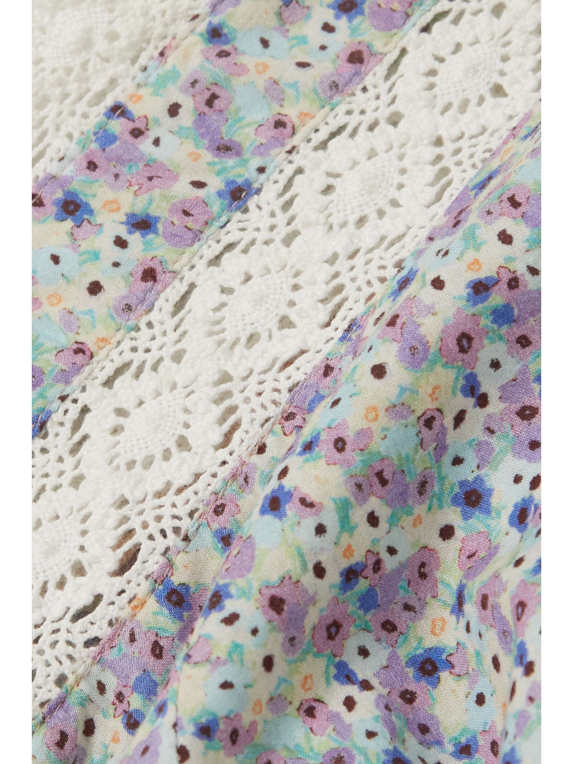 RIXO Sedona crochet-trimmed floral cotton-voile blouse