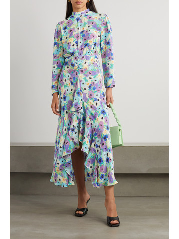 RIXO Dani open-back floral-print silk crepe de chine midi dress