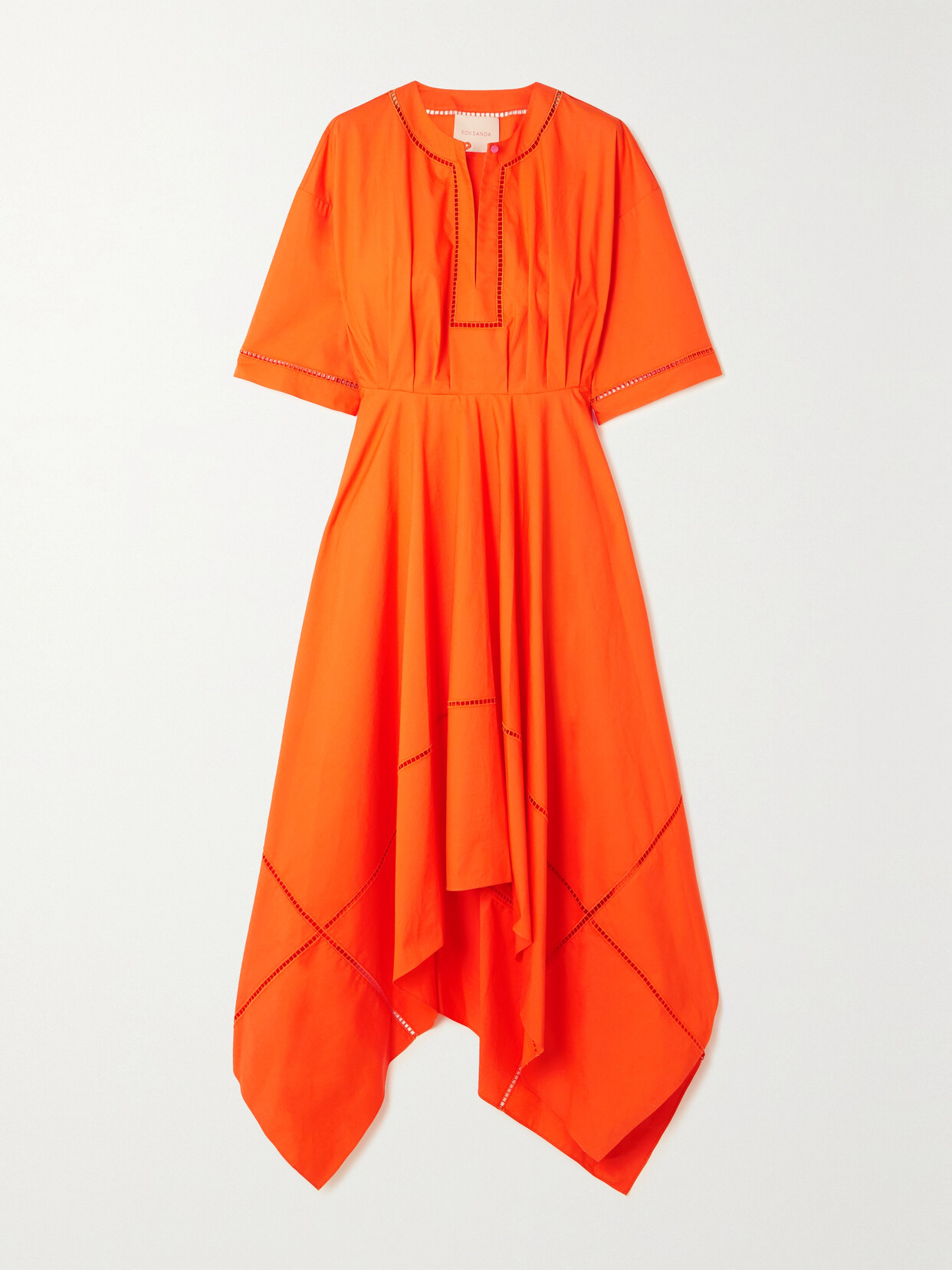 Roksanda Talita Asymmetric Organic Cotton-poplin Midi Dress